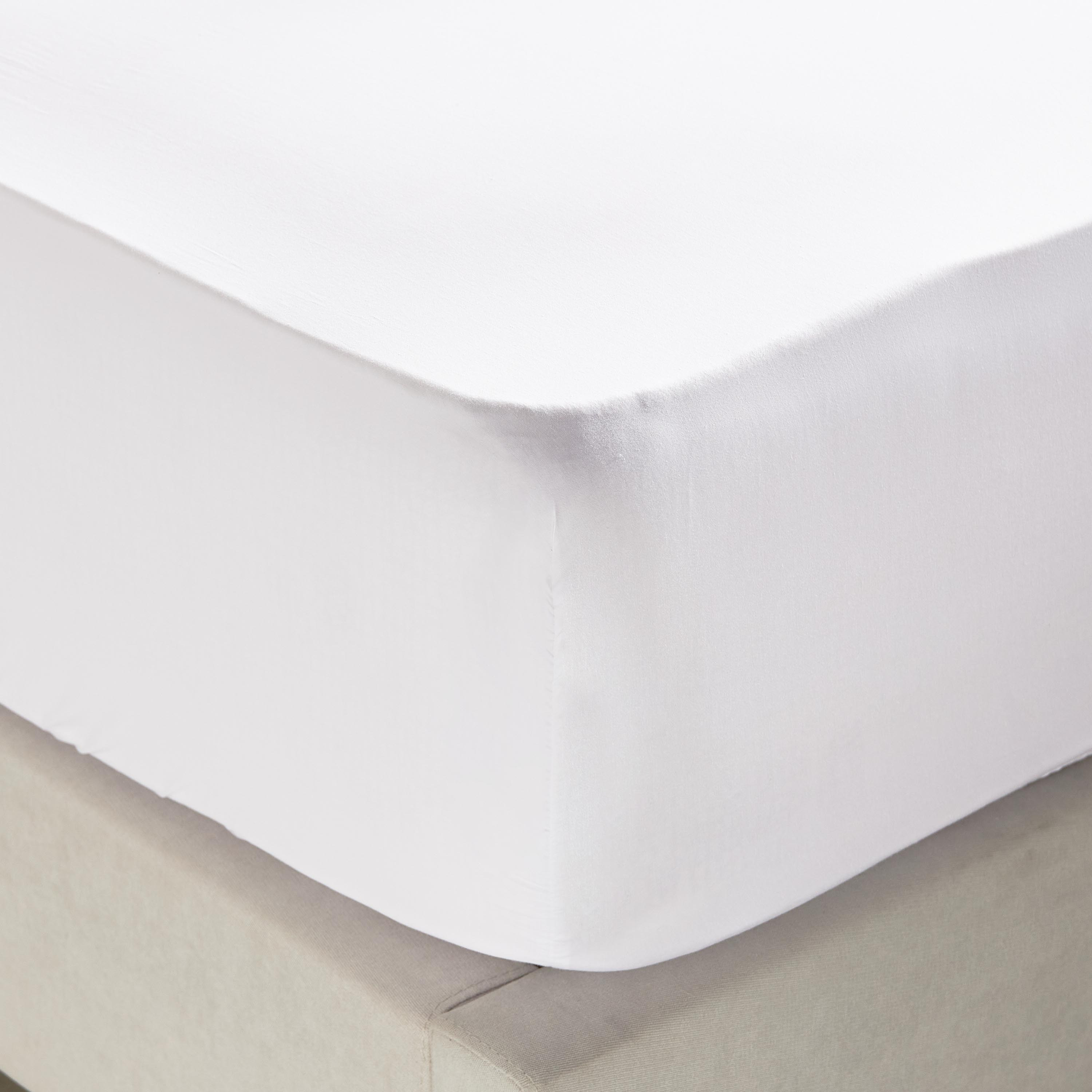 Wave Egyptian Cotton Sateen 400 Thread Count Super King Fitted Sheet - 200x205 cm-household-bedding-sheetsandpillowcases-fittedsheets-image-1