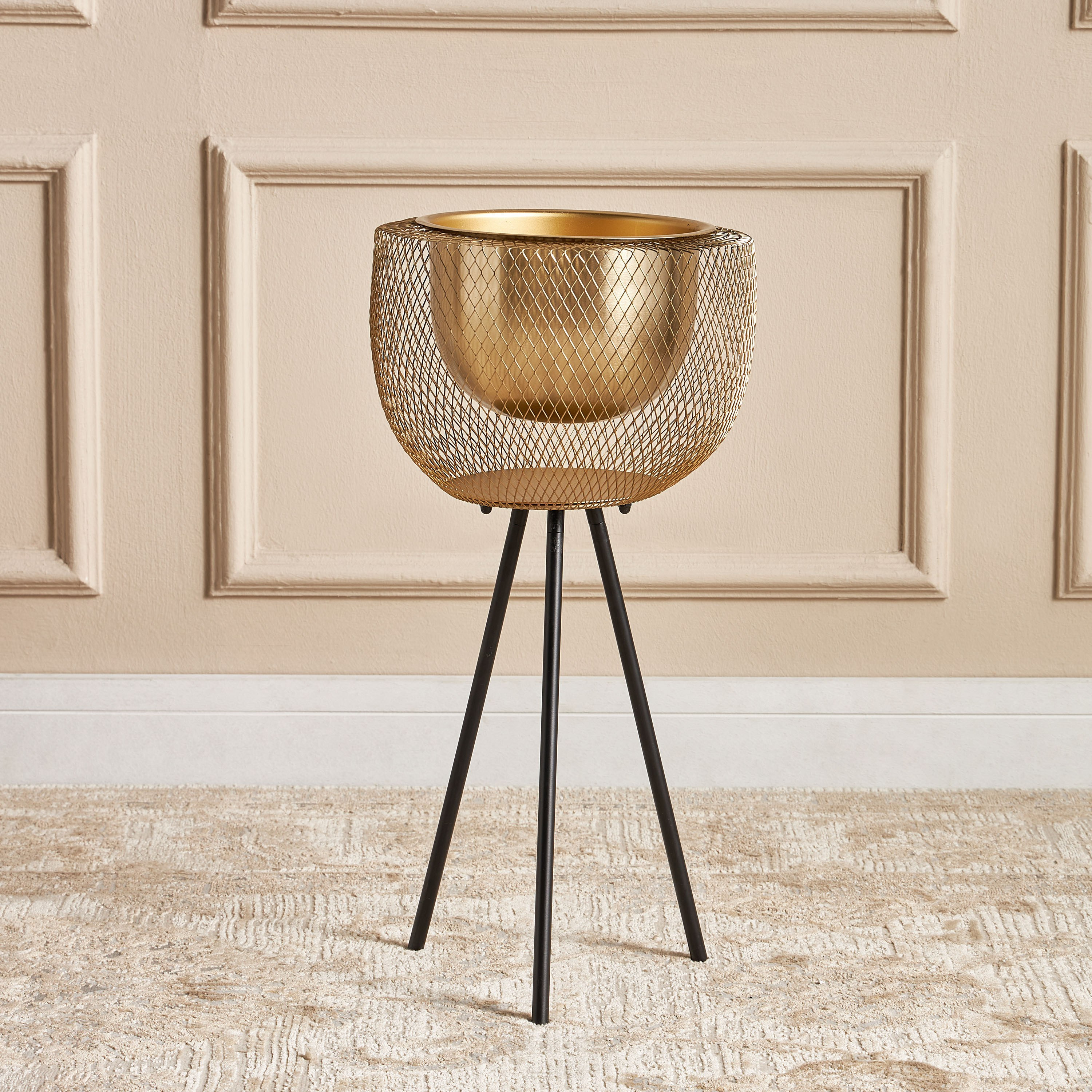 Knight Metal Planter with Tripod Stand - 58 cm