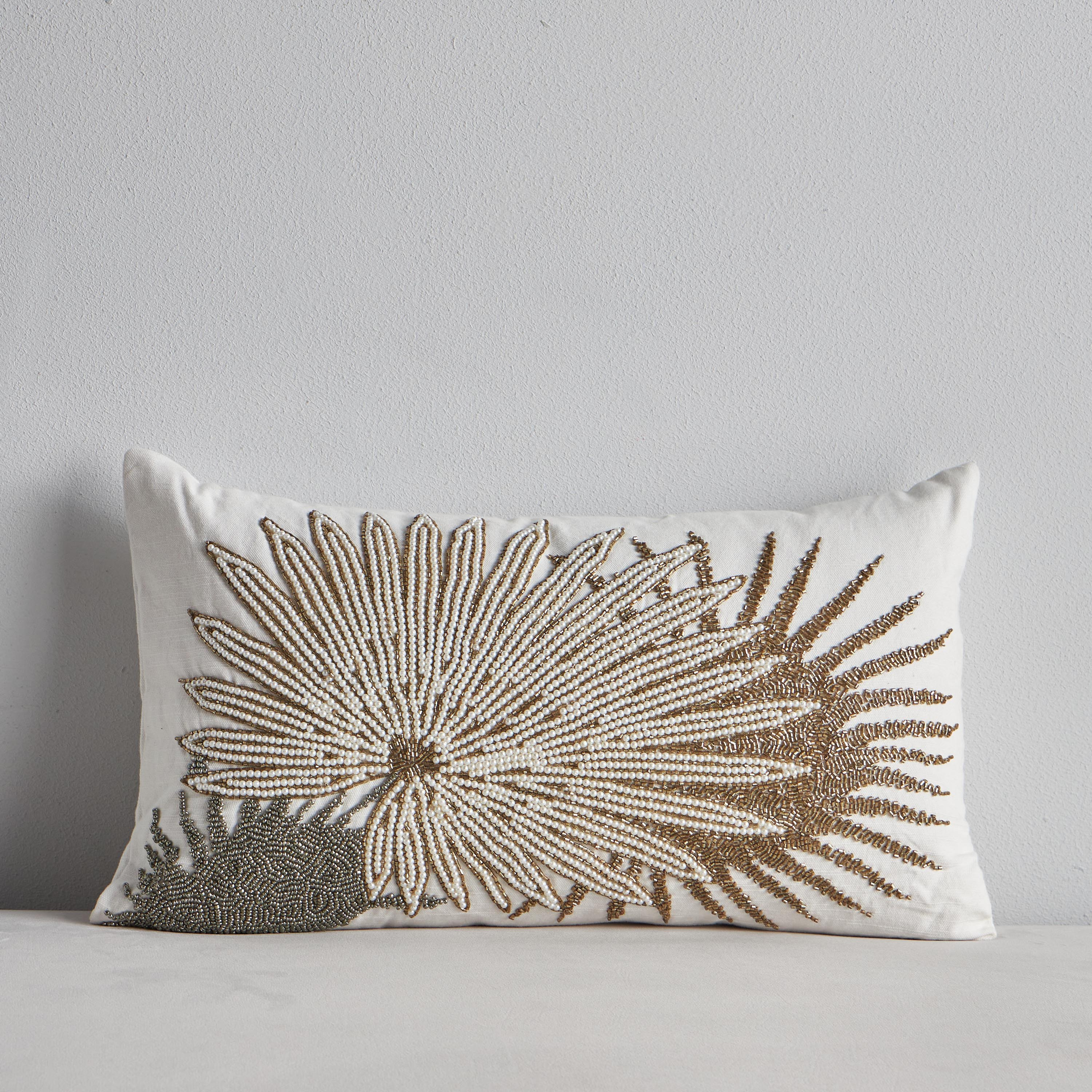 Charm Beaded Filled Cushion - 30x50 cm-household-cushionsandthrows-filledcushions-decorativecushions-image-1