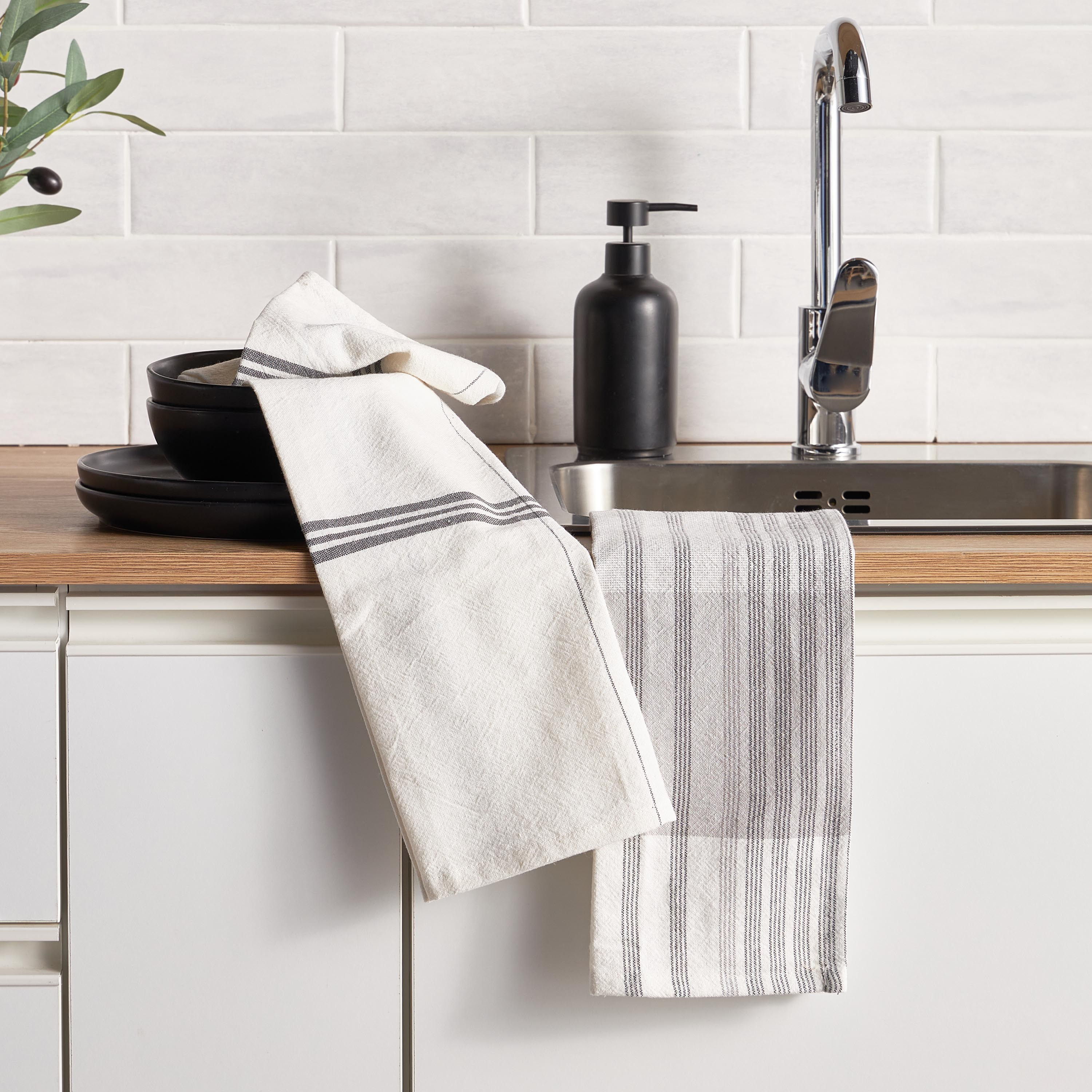 Brin 2-Piece Kitchen Towel Set - 45x70 cm-household-kitchen-kitchenlinen-kitchentowelsandlinen-image-2