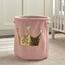 Olivia Fur Sequin Crown Laundry Hamper-babyandkids-bathandstorage-storage-binsandbaskets-image-1