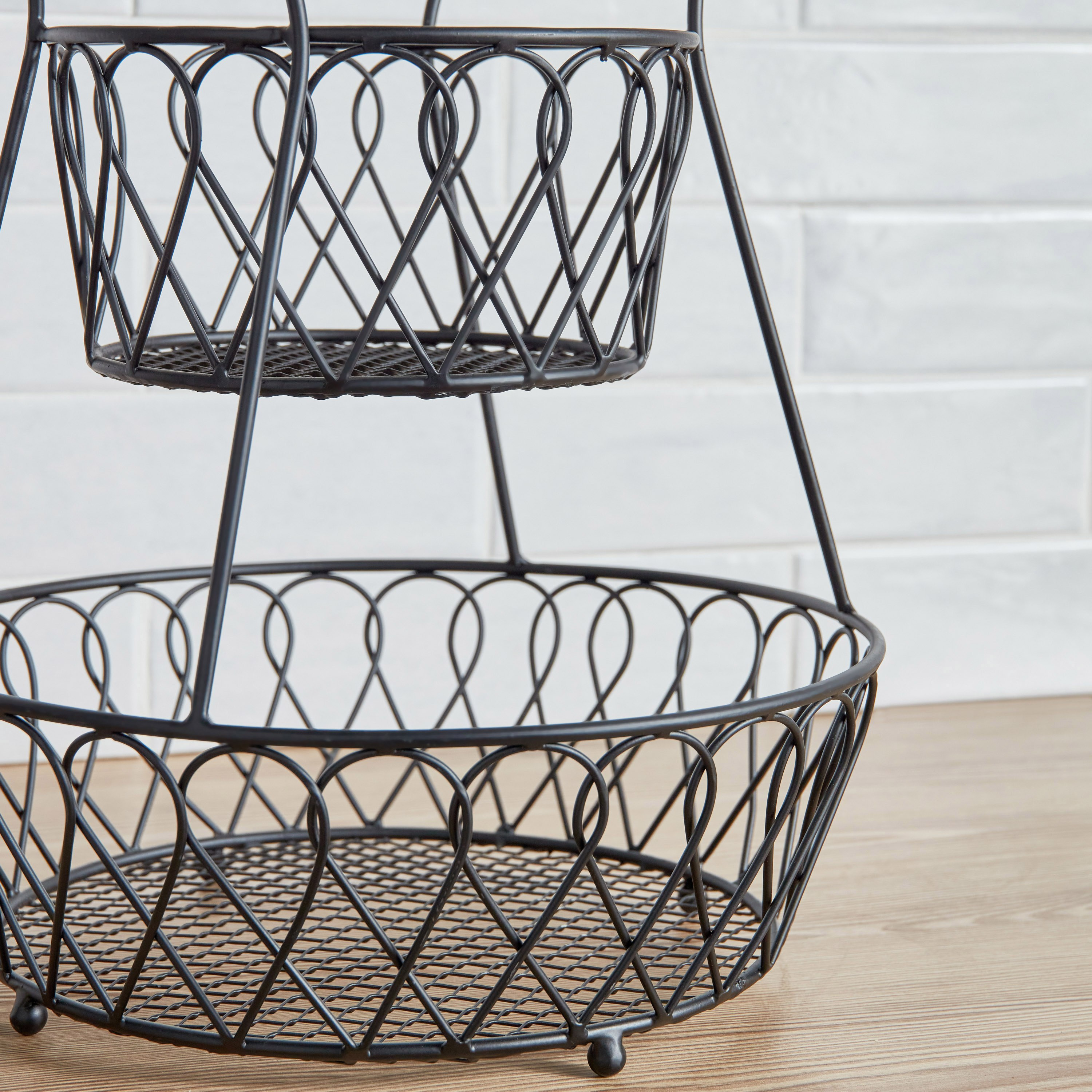 Applique Loop and Lattice 2-Tier Kitchen Basket-household-kitchen-foodstorage-fruitbaskets-image-3