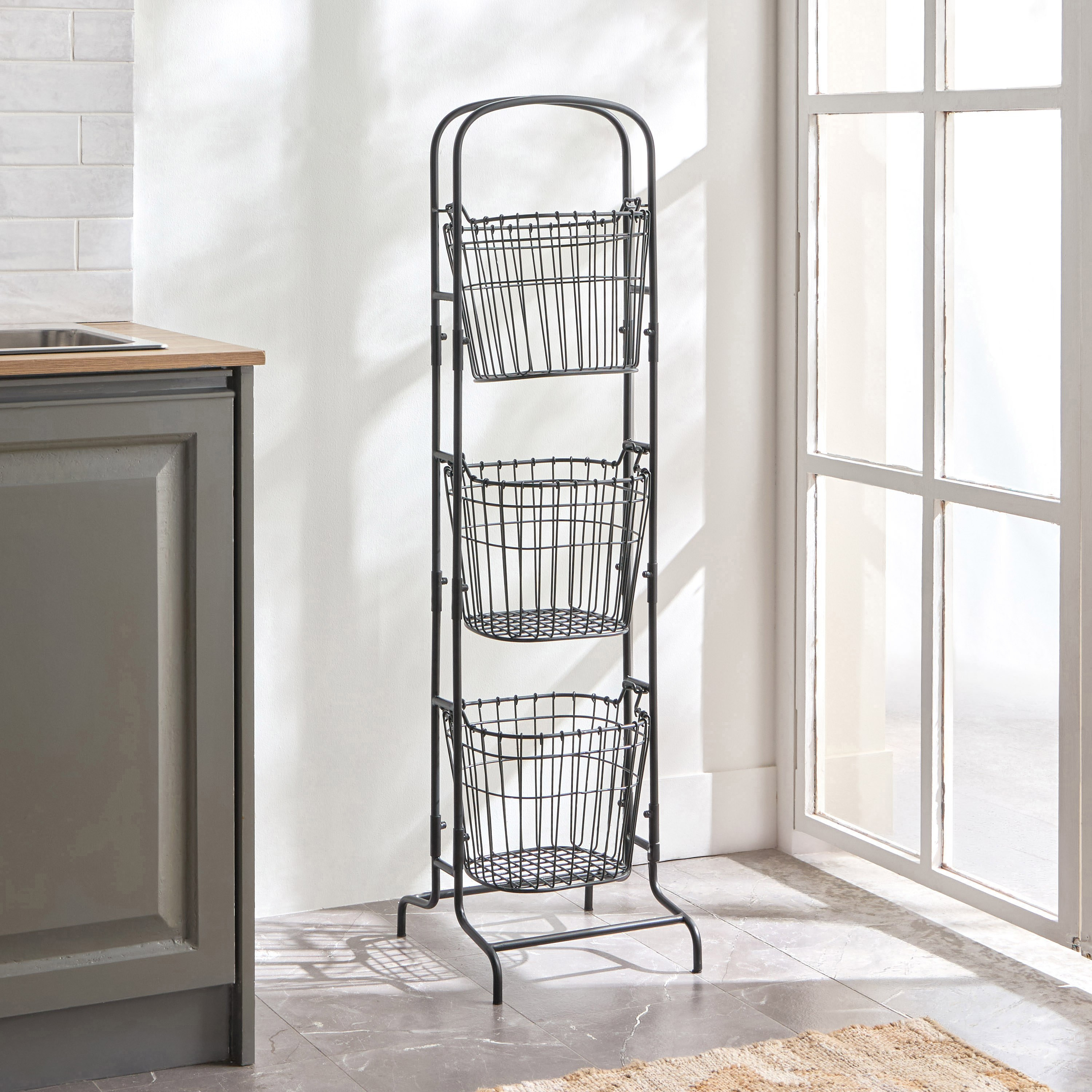 Applique 3-Tier Kitchen Basket