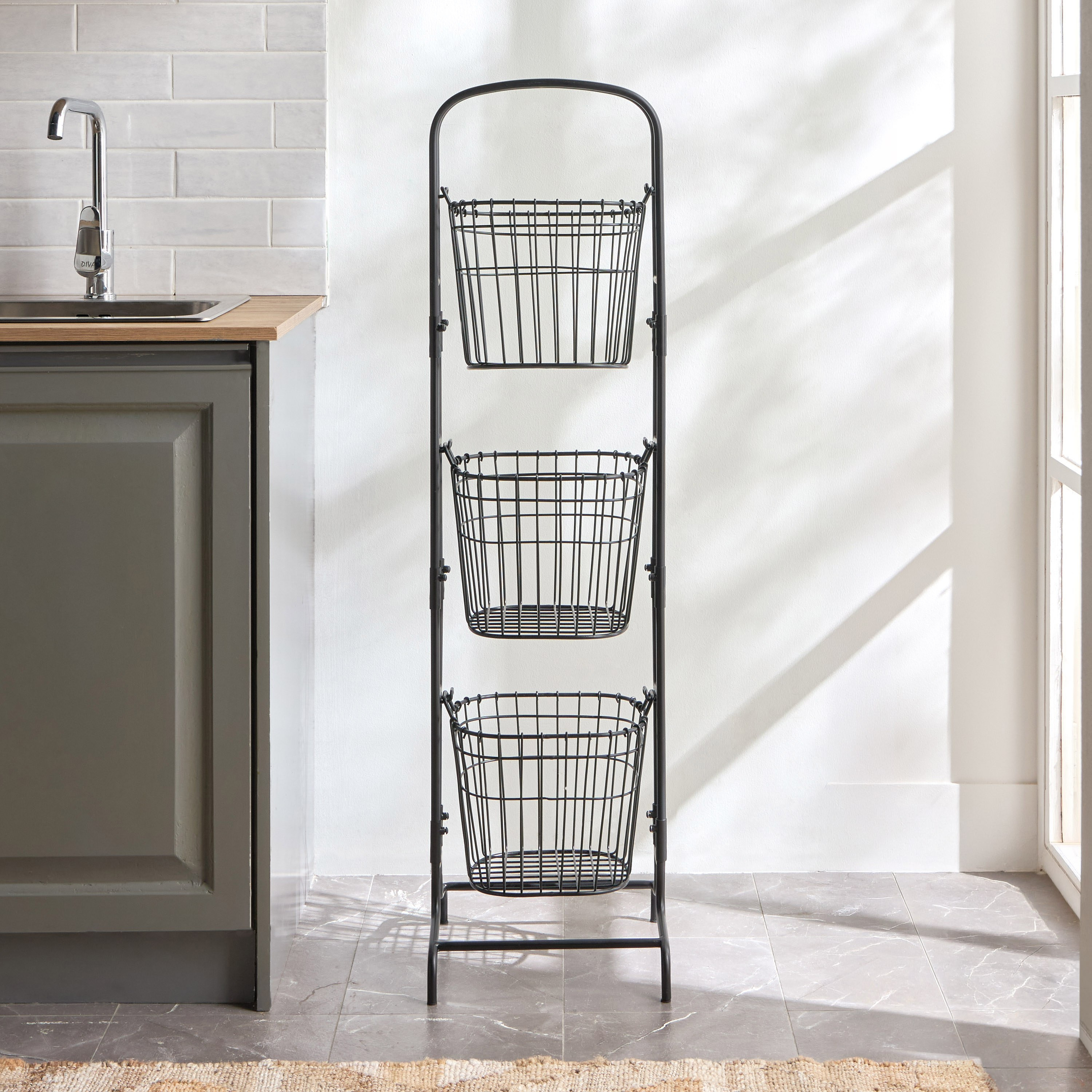 سلة مطبخ مزينة بـ3 طوابق-household-kitchen-kitchenorganising-kitchentrolleys-image-2