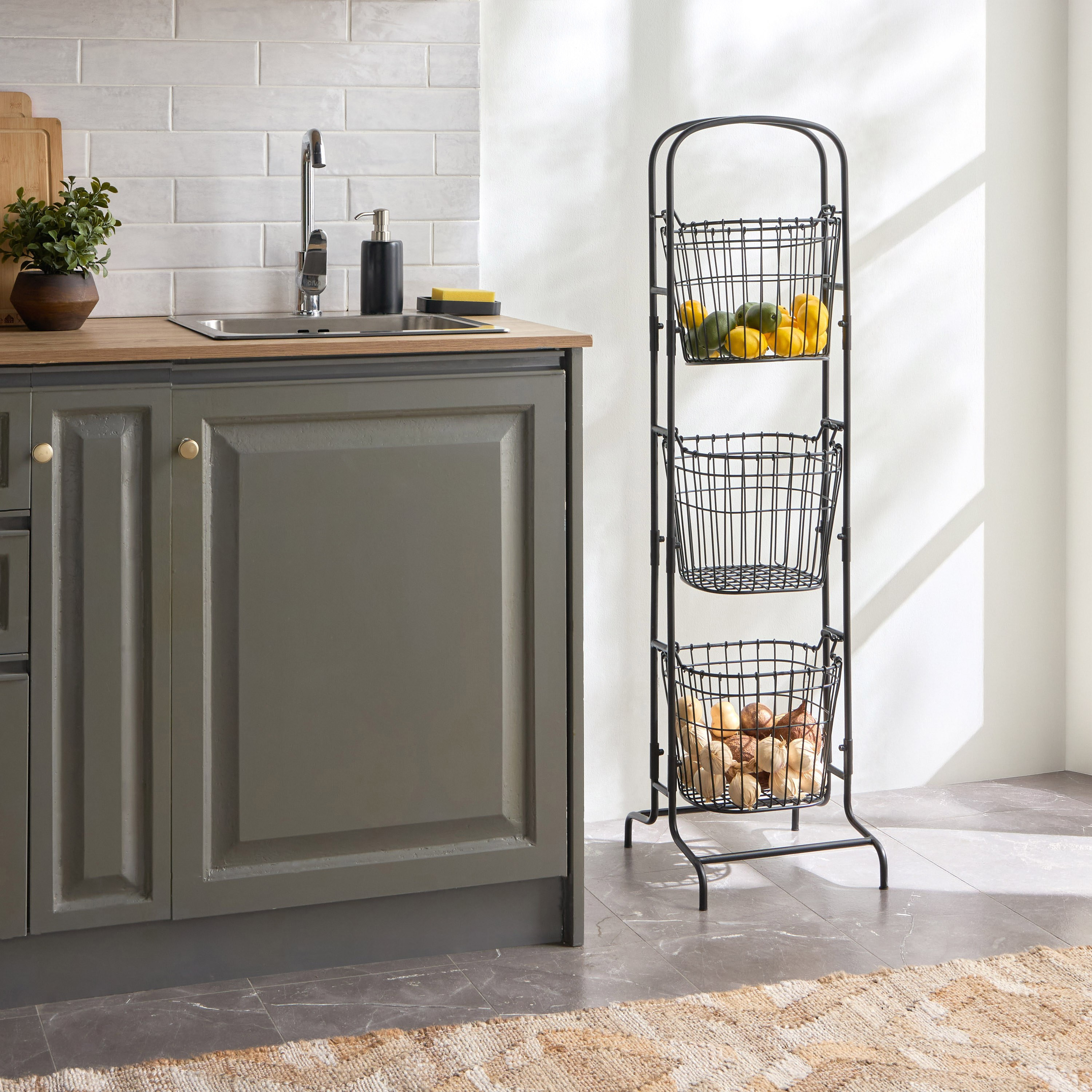 سلة مطبخ مزينة بـ3 طوابق-household-kitchen-kitchenorganising-kitchentrolleys-image-6