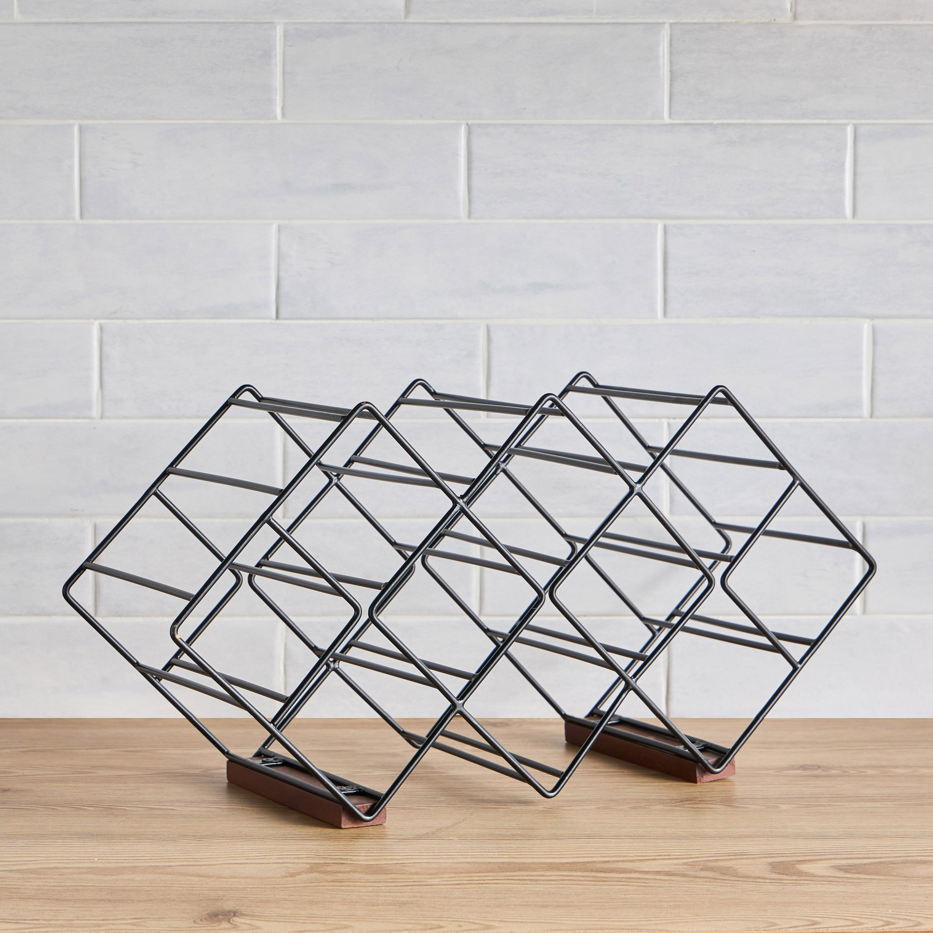 Rope Metallic Stackable 12-Bottle Rack-household-kitchen-kitchenorganising-countertoporganising-image-1