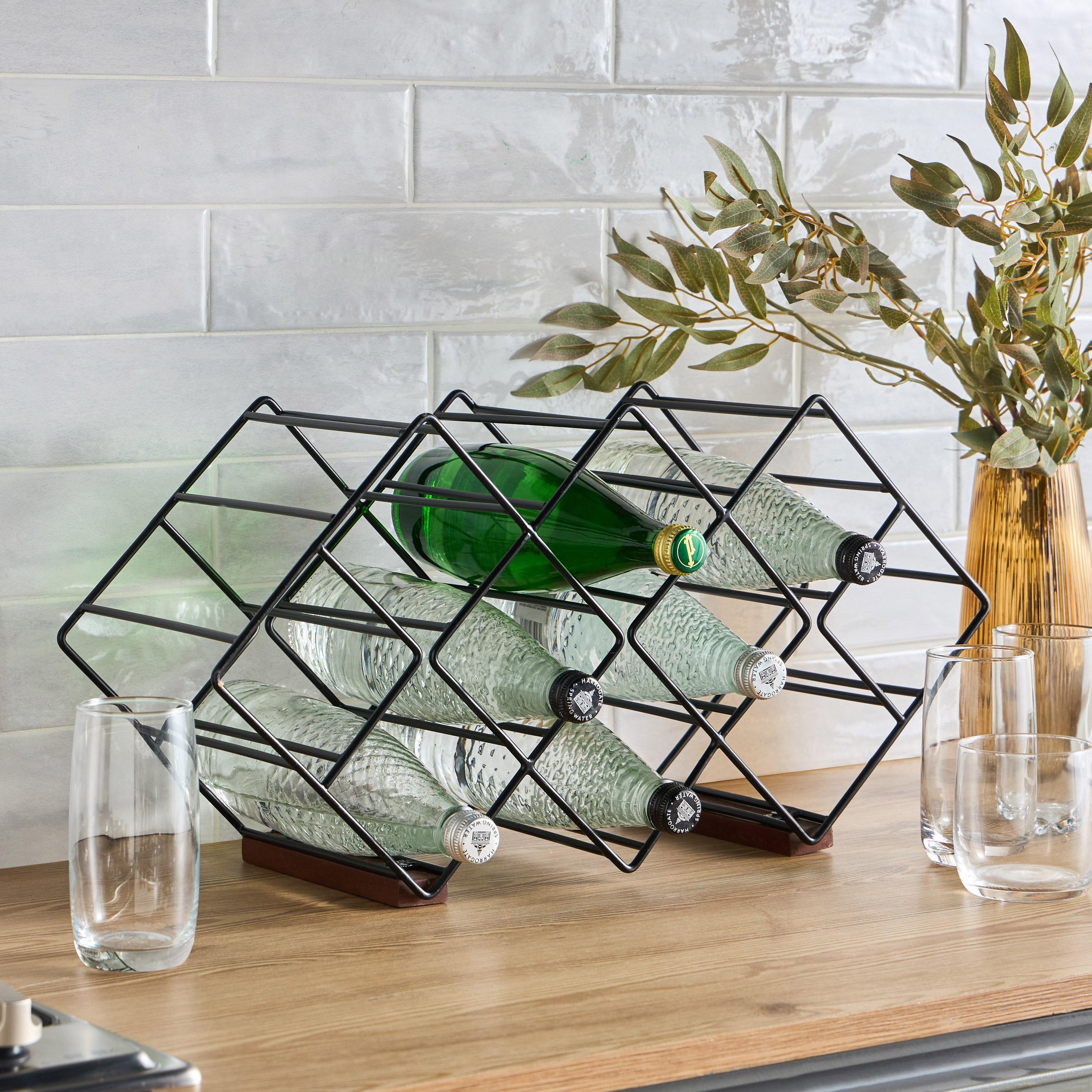 Rope Metallic Stackable 12-Bottle Rack-household-kitchen-kitchenorganising-countertoporganising-image-3