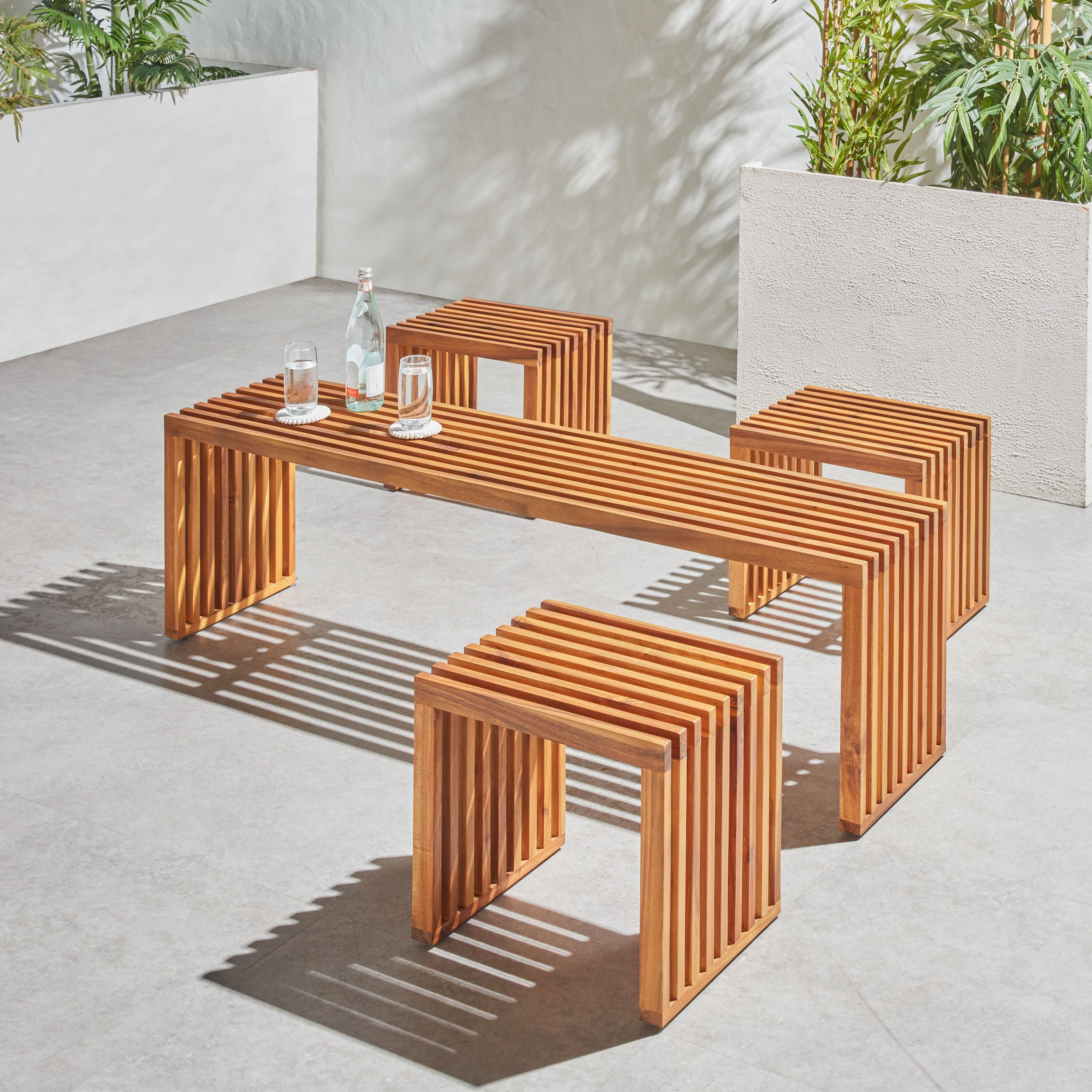 Outdoor on sale modern benches