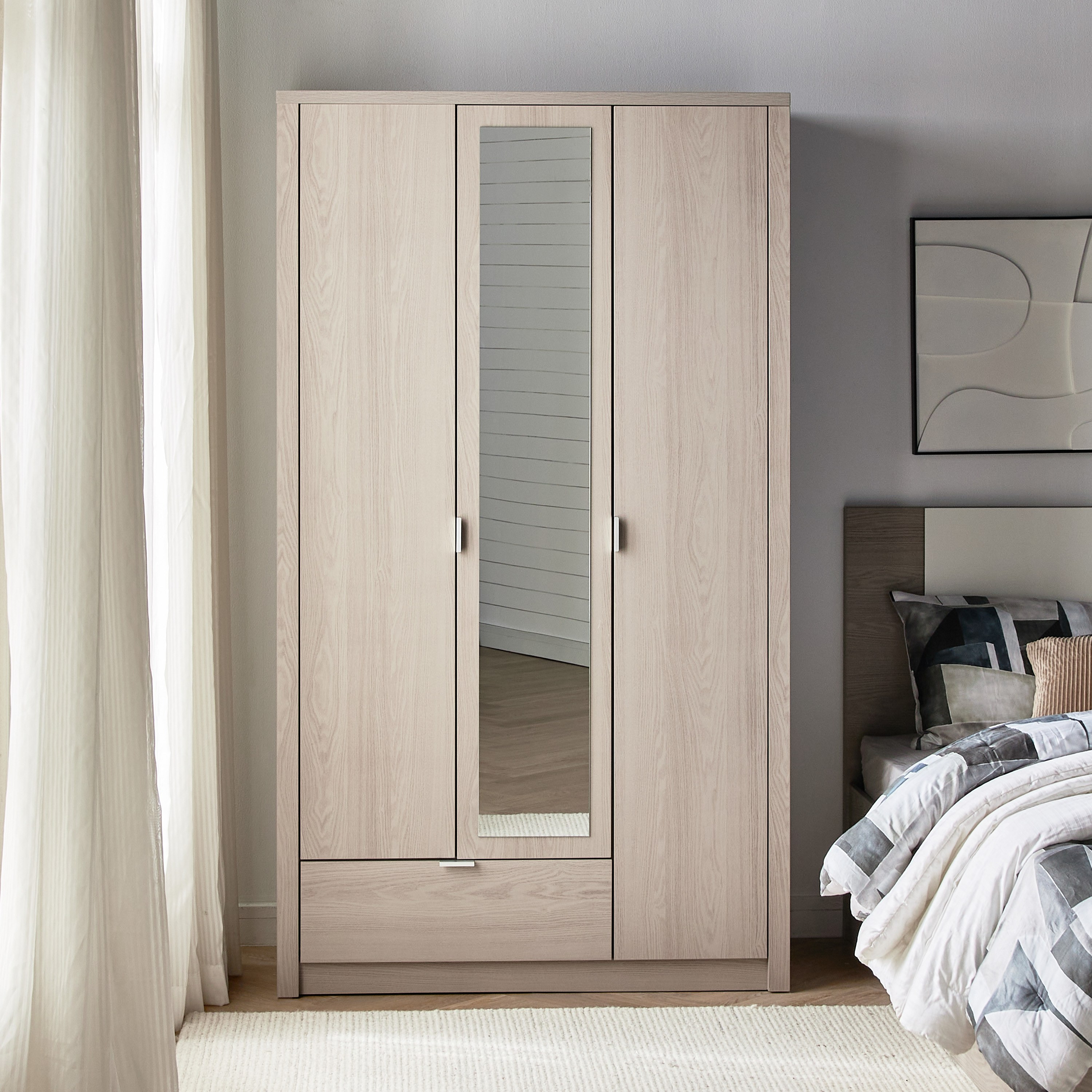 Nova 3-Door Wardrobe with Drawer-furniture-bedroom-wardrobes-image-2