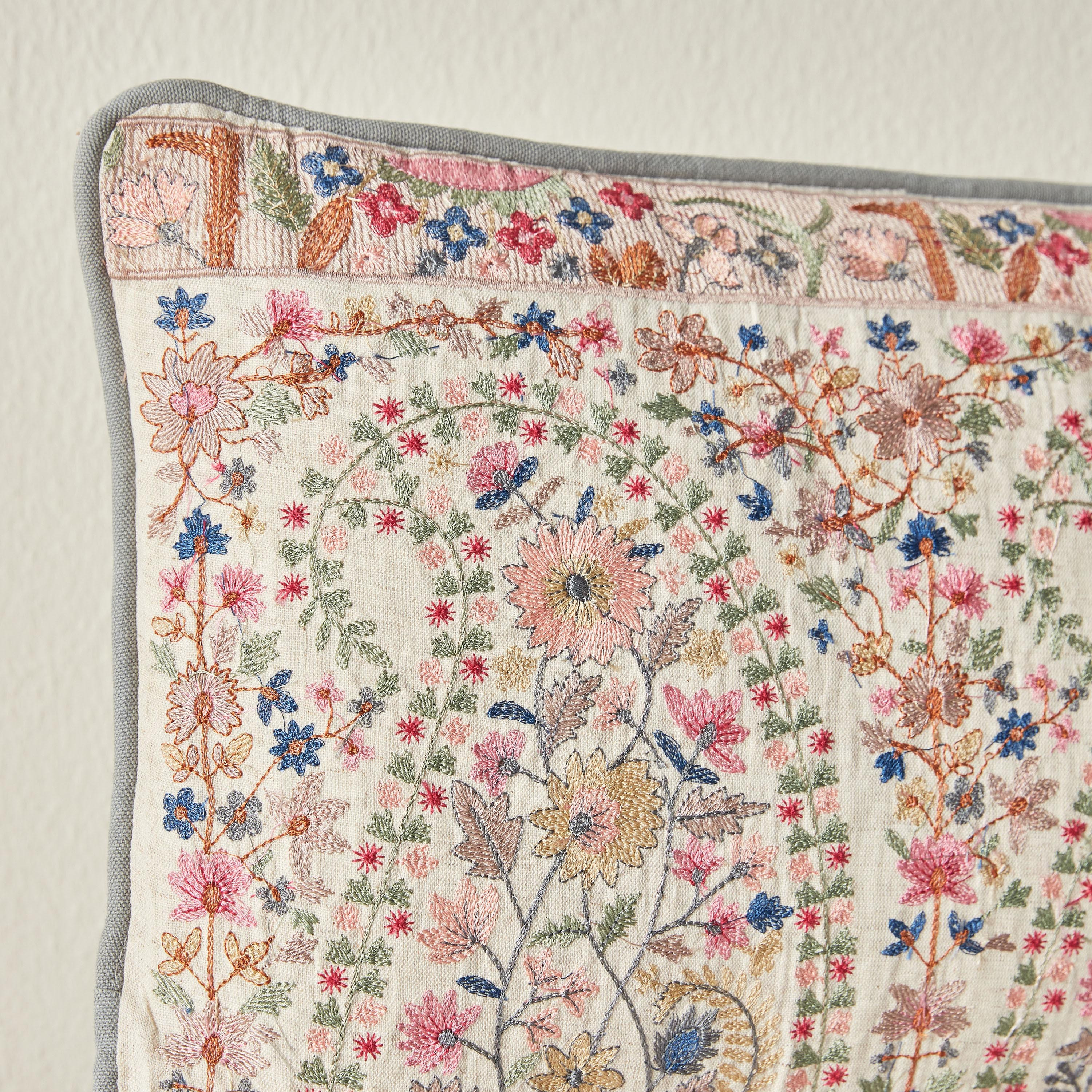 Jamawar Paisley Embroidered Filled Cushion - 30x80 cm-household-cushionsandthrows-filledcushions-decorativecushions-image-2
