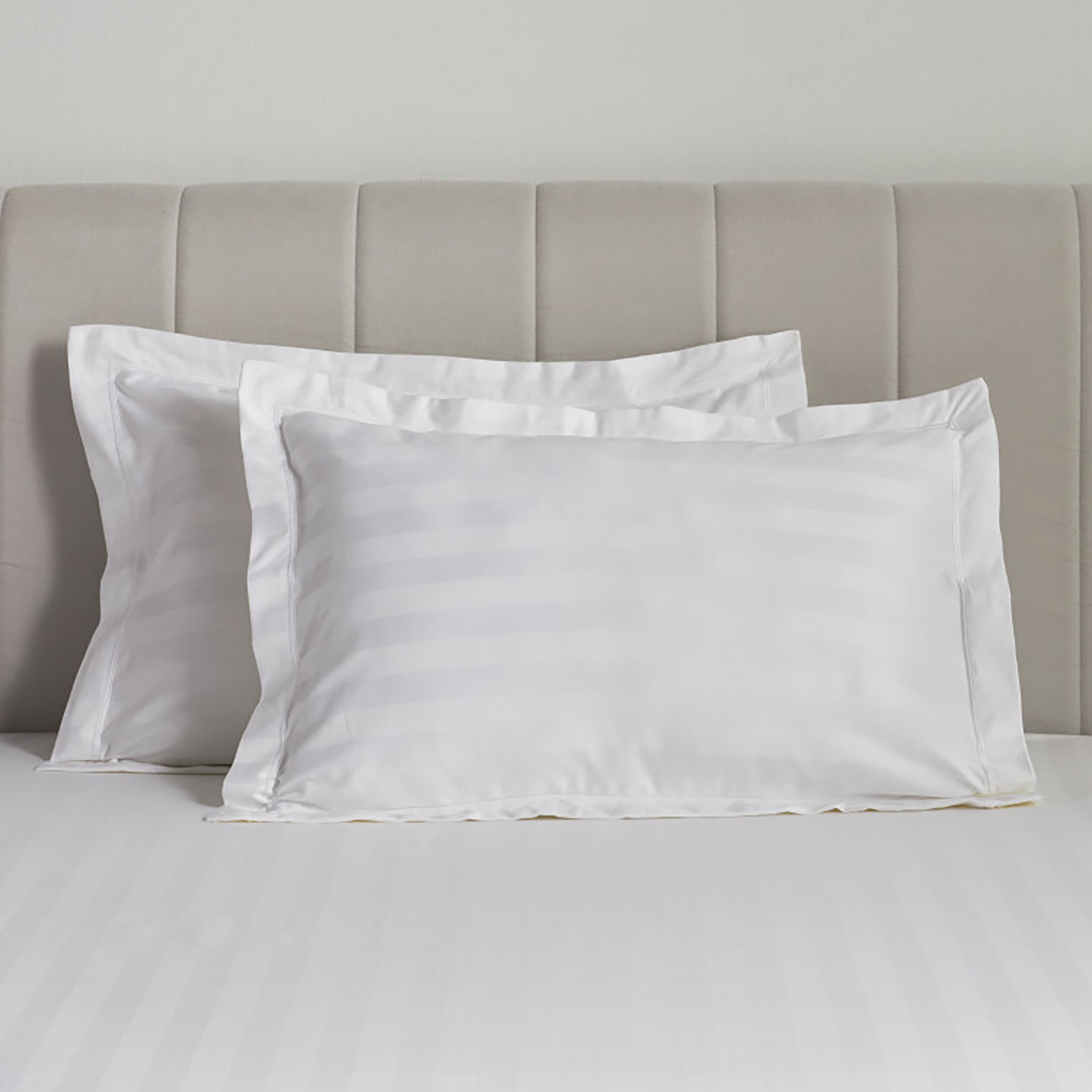 Satin Stripe Pima Cotton Sateen 525 Thread Count 2-Piece Pillow Cover Set - 90x50 cm-household-bedding-sheetsandpillowcases-pillowcases-image-1