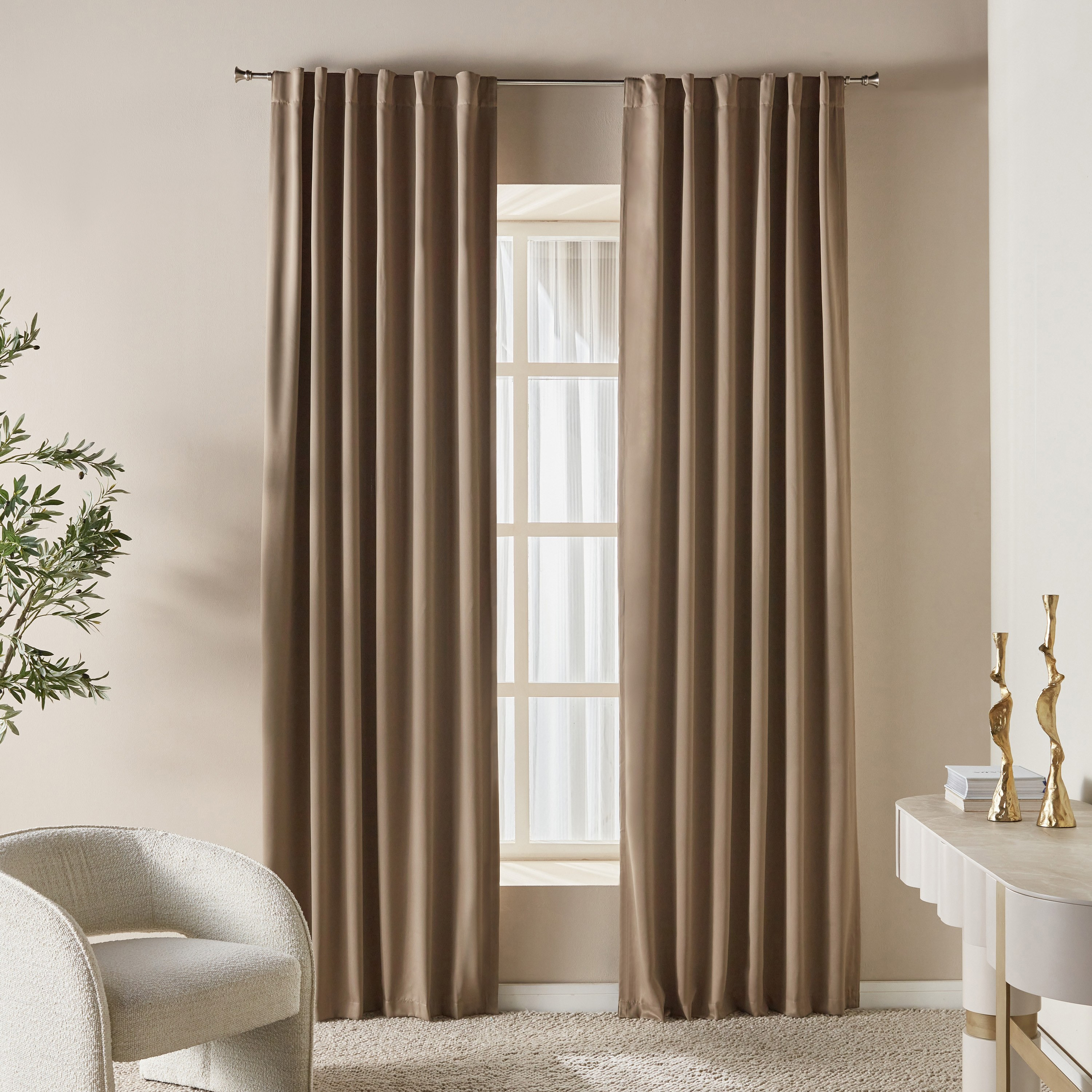 طقم ستائر تعتيم قطعتين - صن زيرو باكستر - 135x300 سم-household-windows-curtains-image-1