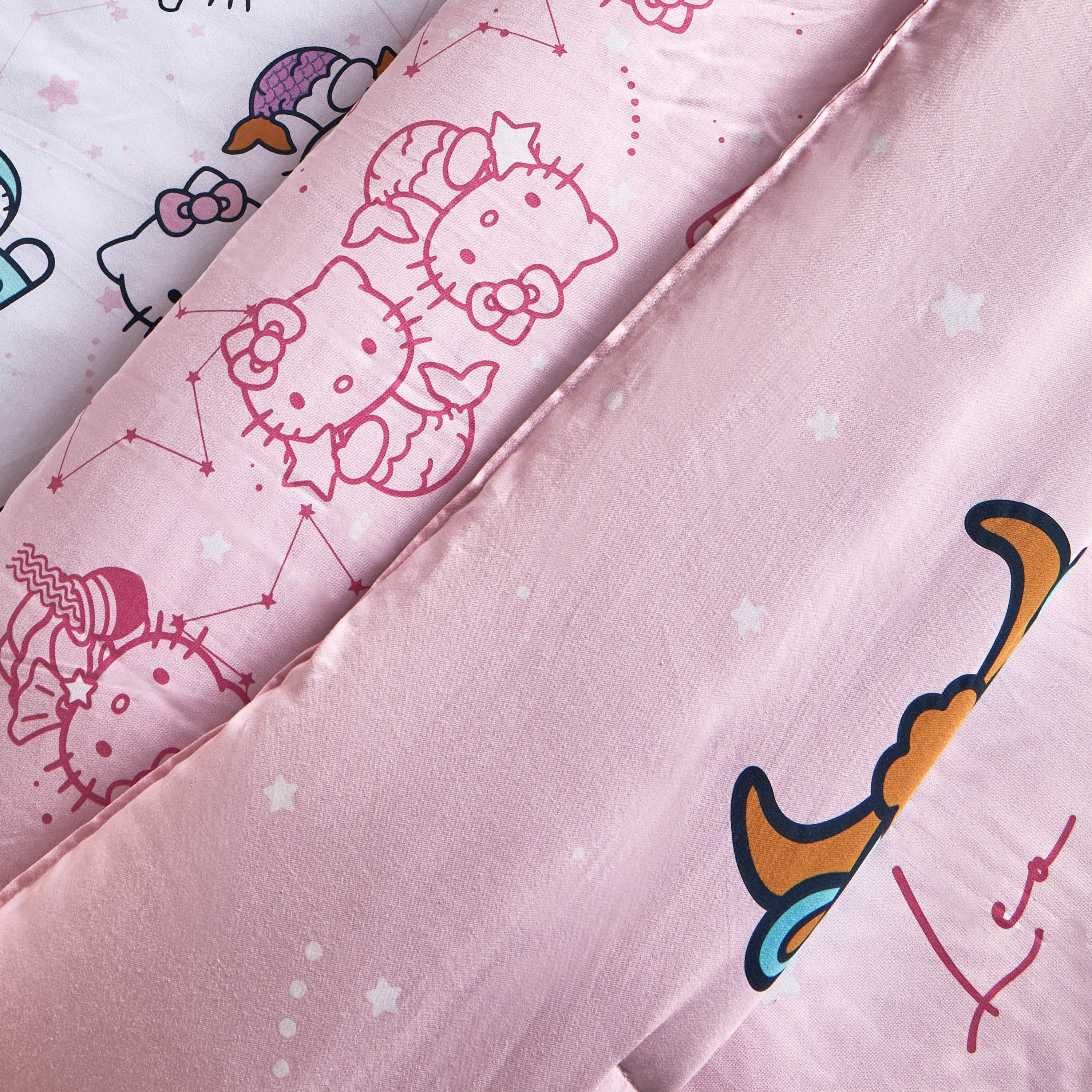 طقم لحاف وشرشف مقاس كامل 4 قطع قطن بطبعات هالو كيتي - 160x220 سم-babyandkids-beddingandwindows-bedding-comforters-image-6
