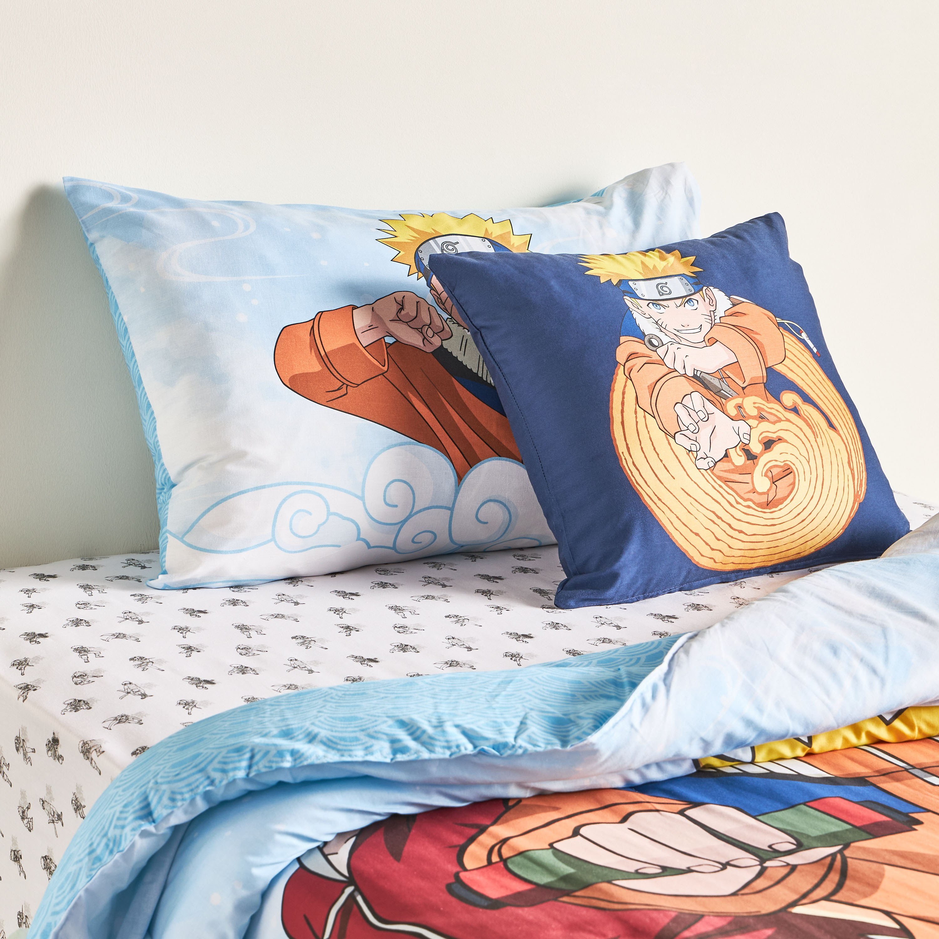 Naruto Cotton Printed 4-Piece Full Comforter and Sheet Set - 160x220 cm-babyandkids-beddingandwindows-bedding-comforters-image-1