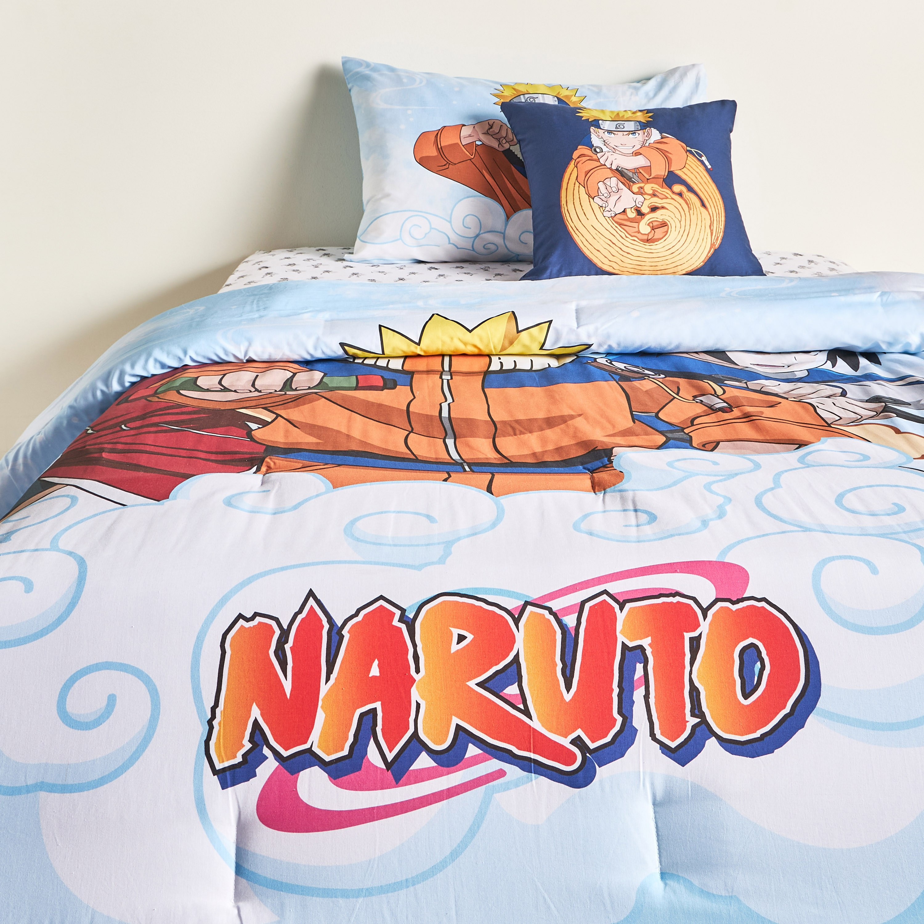 Naruto Cotton Printed 4-Piece Full Comforter and Sheet Set - 160x220 cm-babyandkids-beddingandwindows-bedding-comforters-image-2