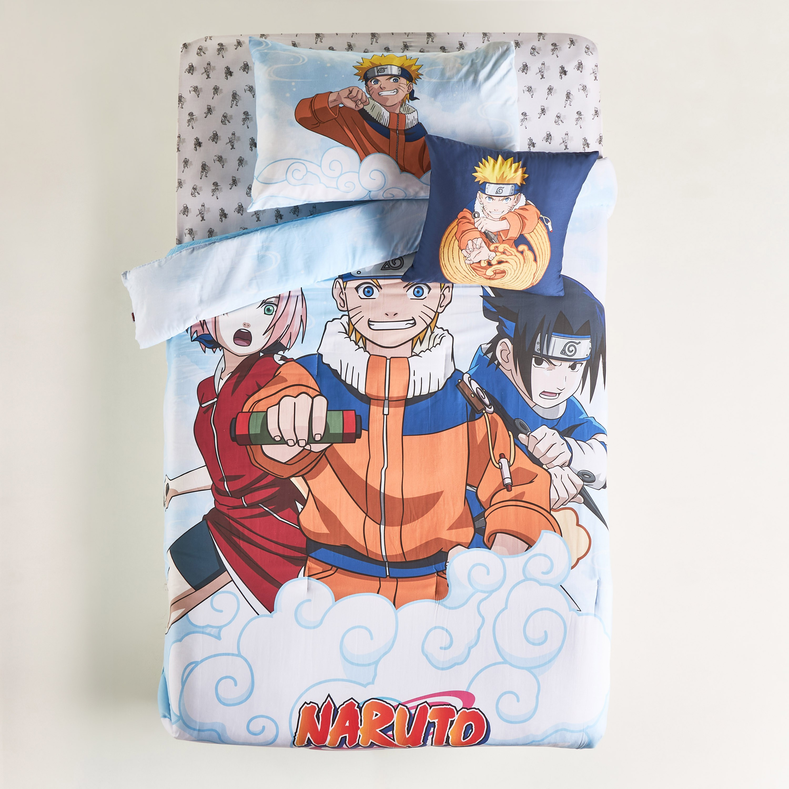 Naruto Cotton Printed 4-Piece Full Comforter and Sheet Set - 160x220 cm-babyandkids-beddingandwindows-bedding-comforters-image-3