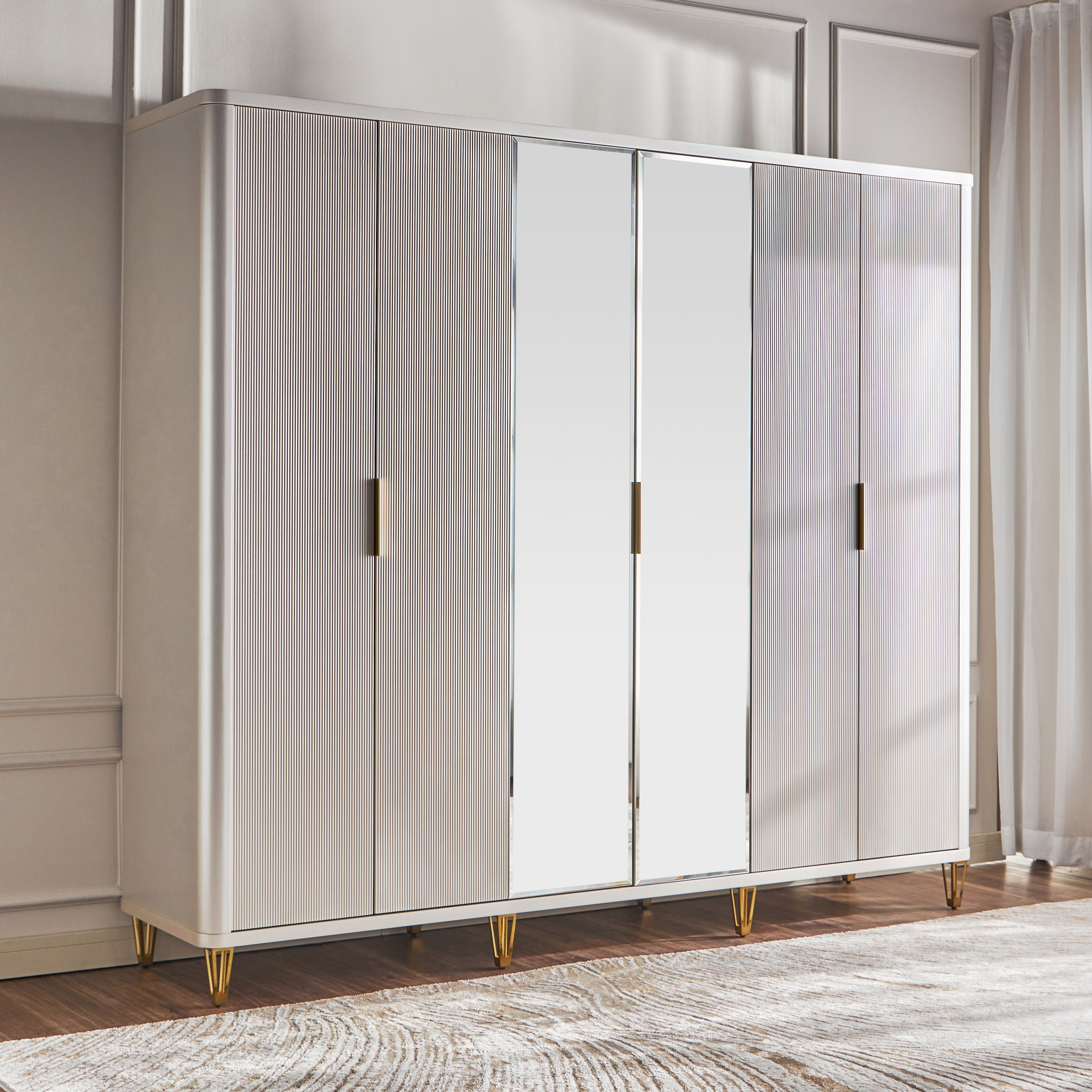 Samantha 6-Door Wardrobe with Drawers
