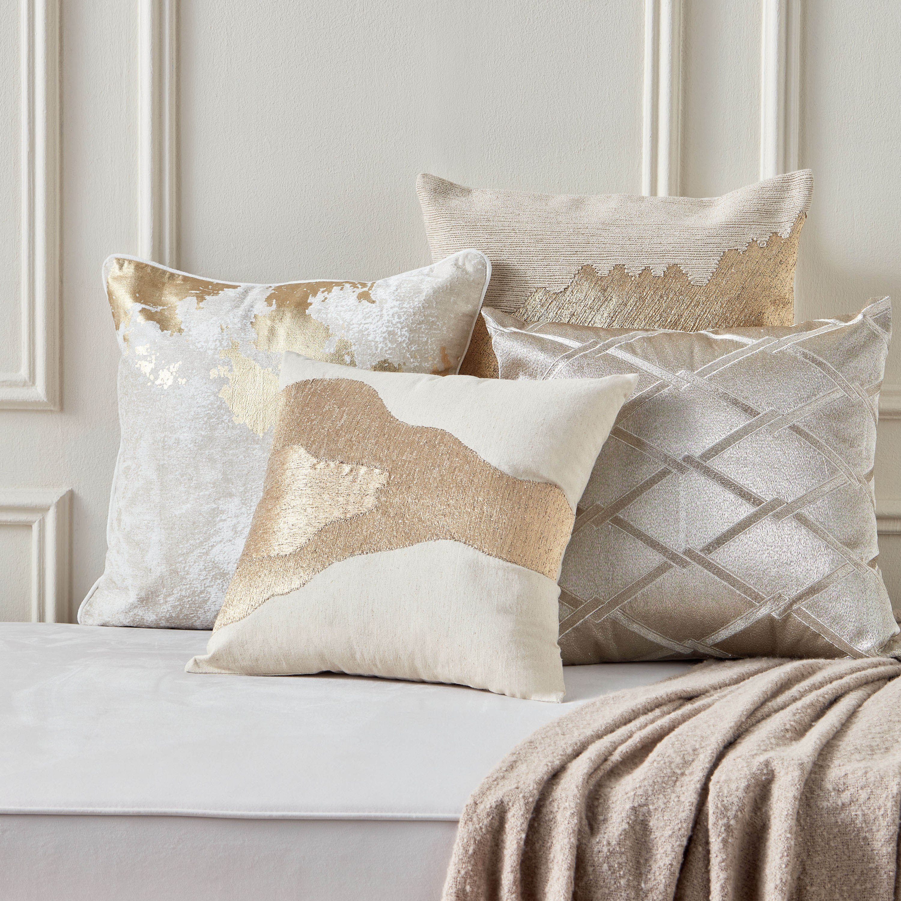 Metallic gold hot sale cushions