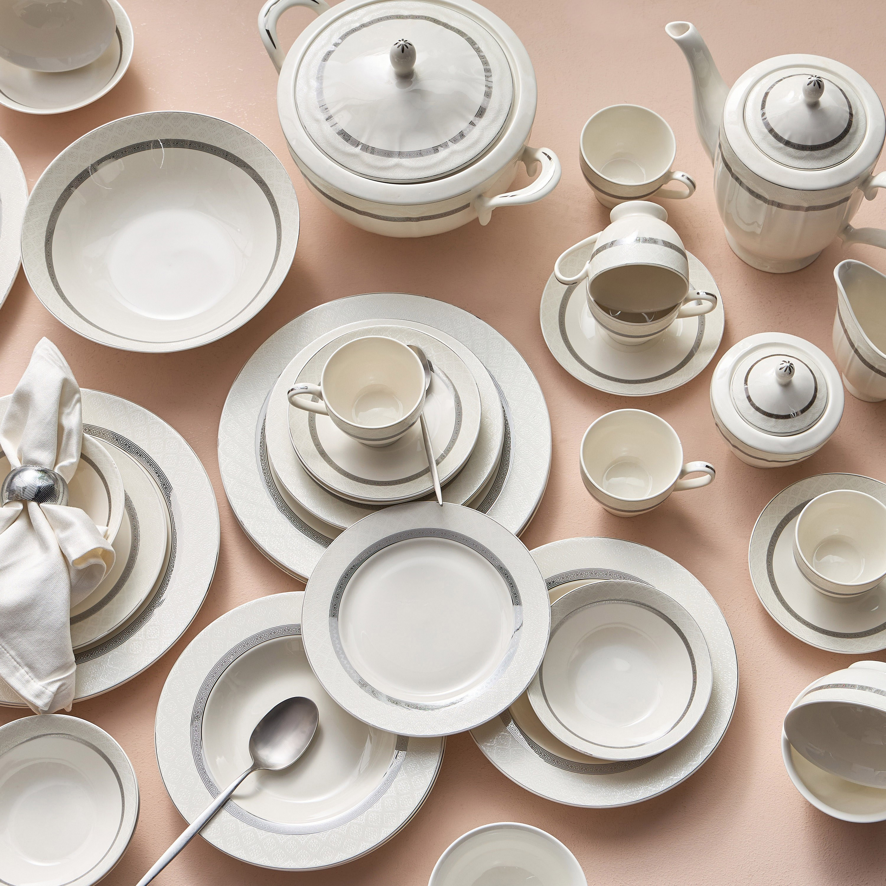 طقم عشاء من الخزف الصيني 95 قطعة - رنا - لـ 12 فرد-household-dining-dinnerware-dinnersets-image-1