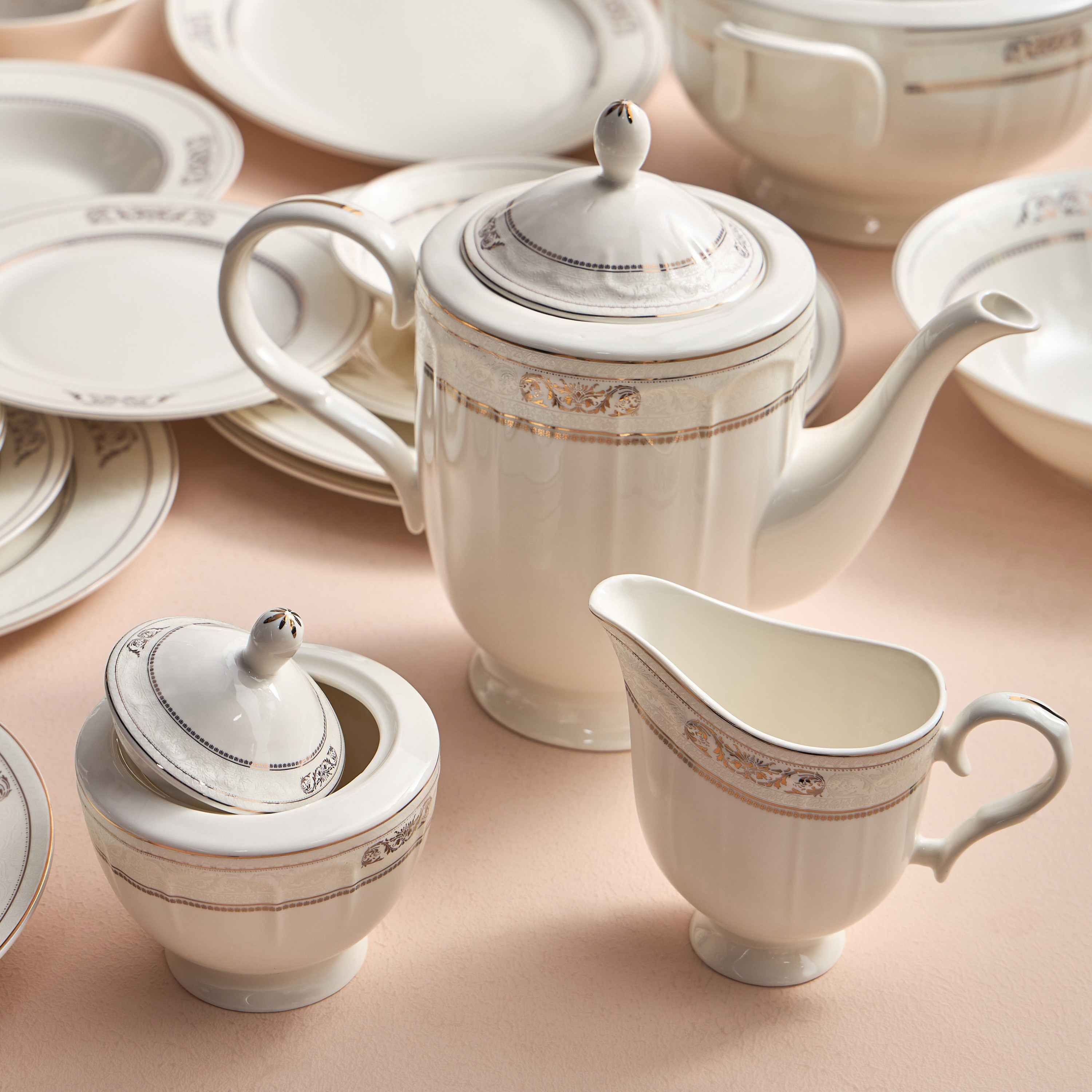 Amina 95-Piece New Bone China Dinner Set - Serves 12-household-dining-dinnerware-dinnersets-image-2