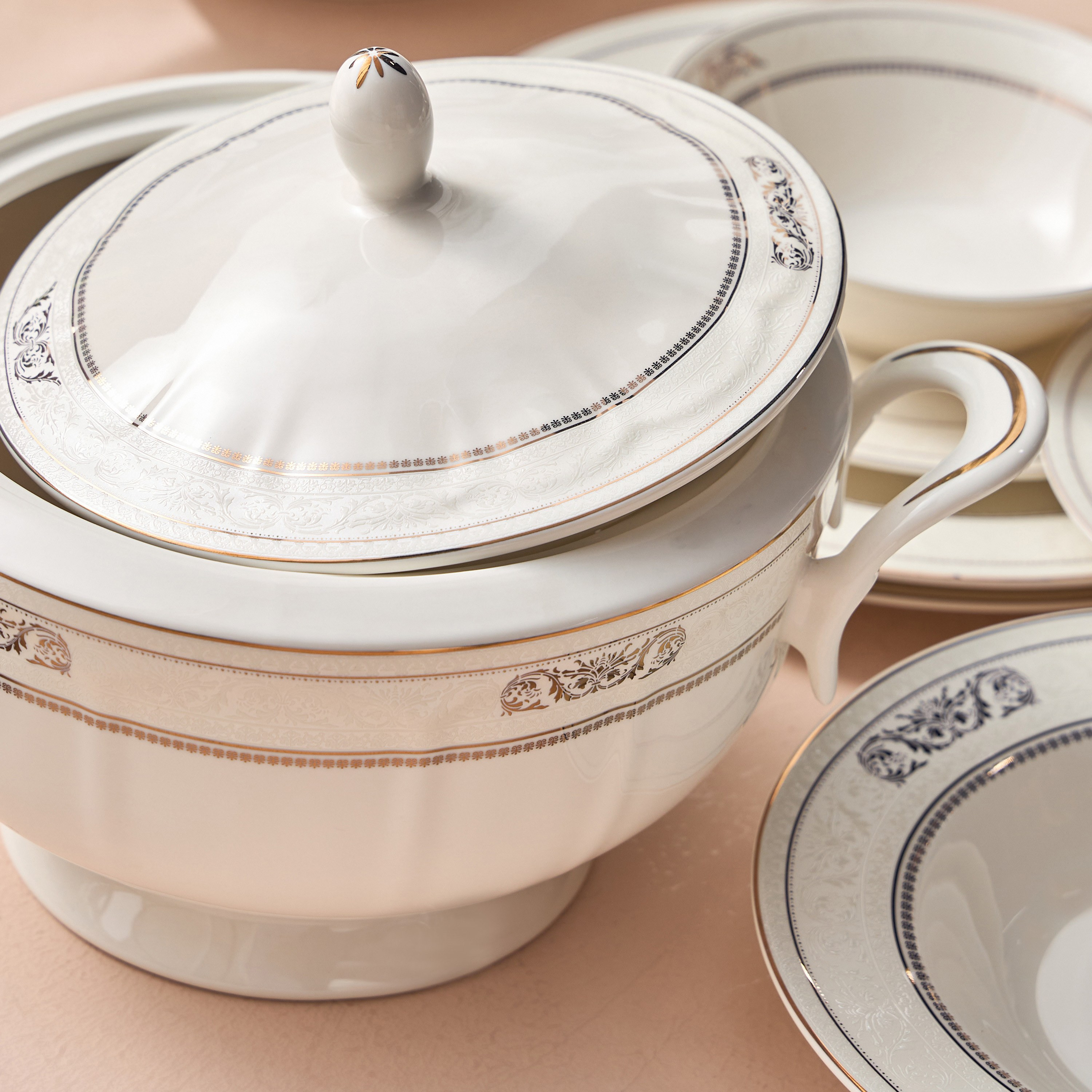 Amina 95-Piece New Bone China Dinner Set - Serves 12-household-dining-dinnerware-dinnersets-image-5