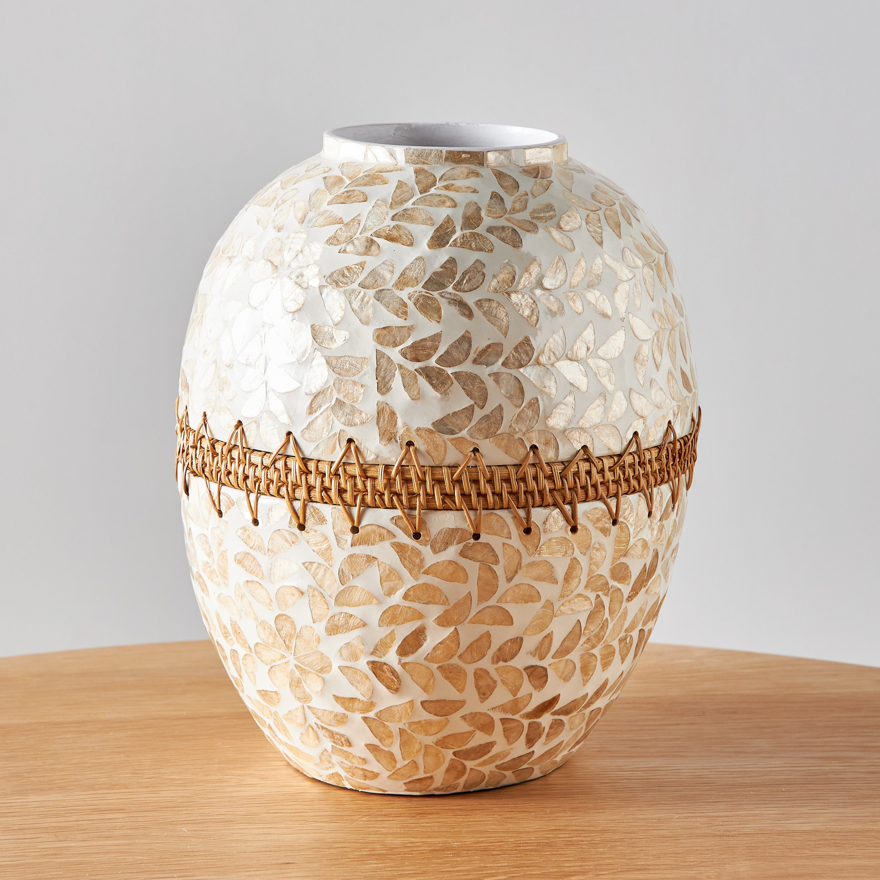 مزهرية من الخيزران والكابيز - أوبري - 34 سم-household-decor-vasesandbowls-image-3