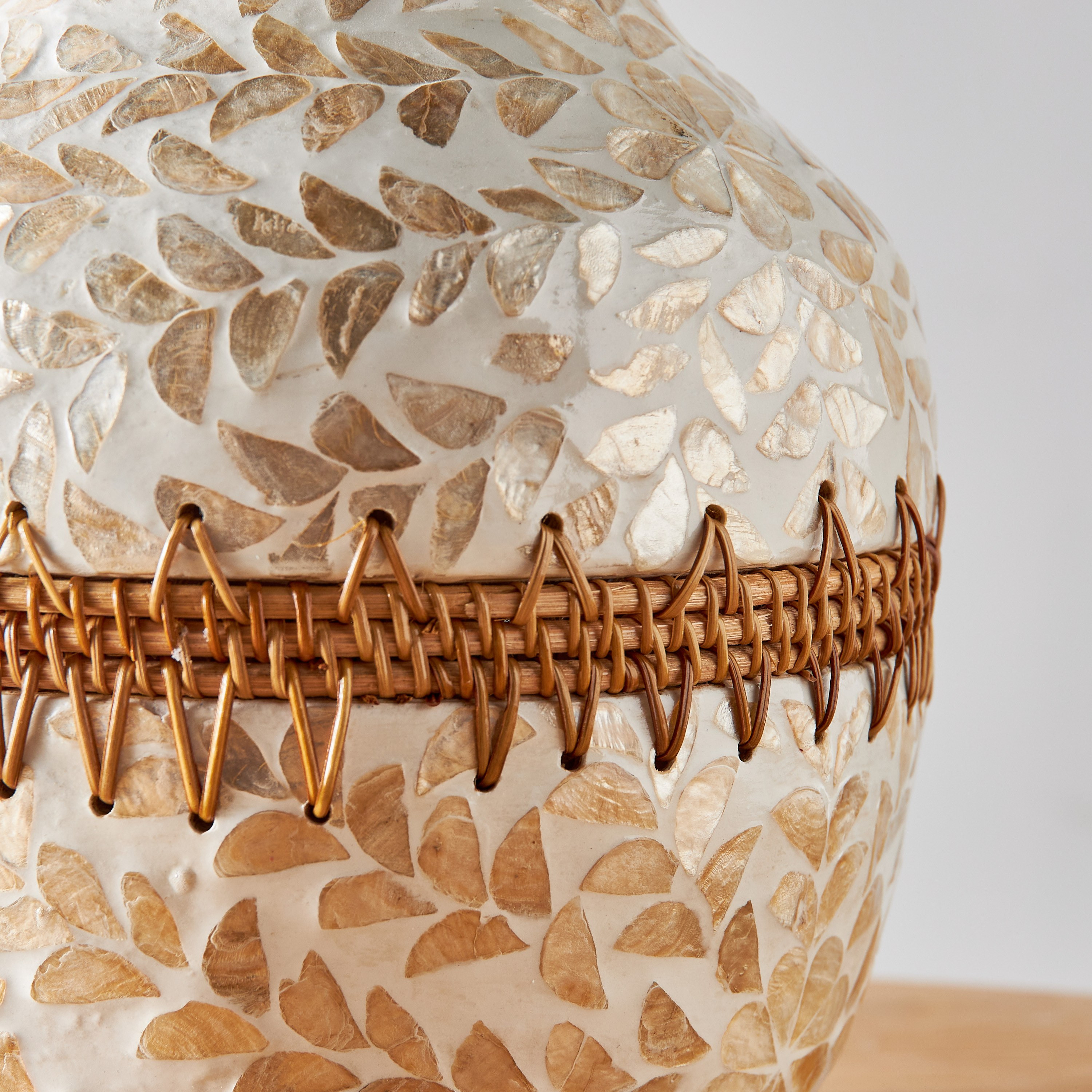 Aubrey Capiz and Bamboo Vase - 28 cm-household-decor-vasesandbowls-image-2