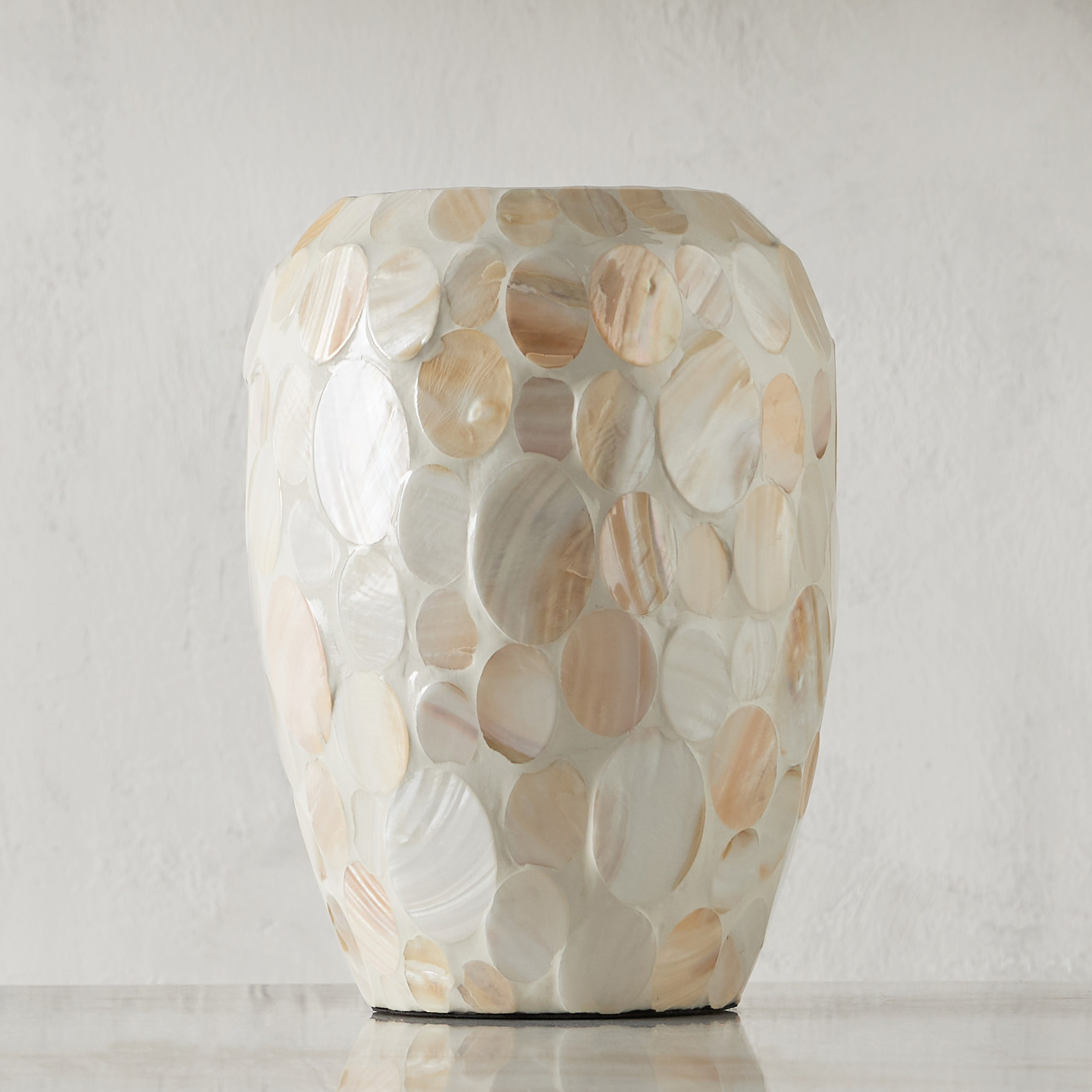 Pebble Capiz Shell Vase - 26 cm-household-decor-vasesandbowls-image-1