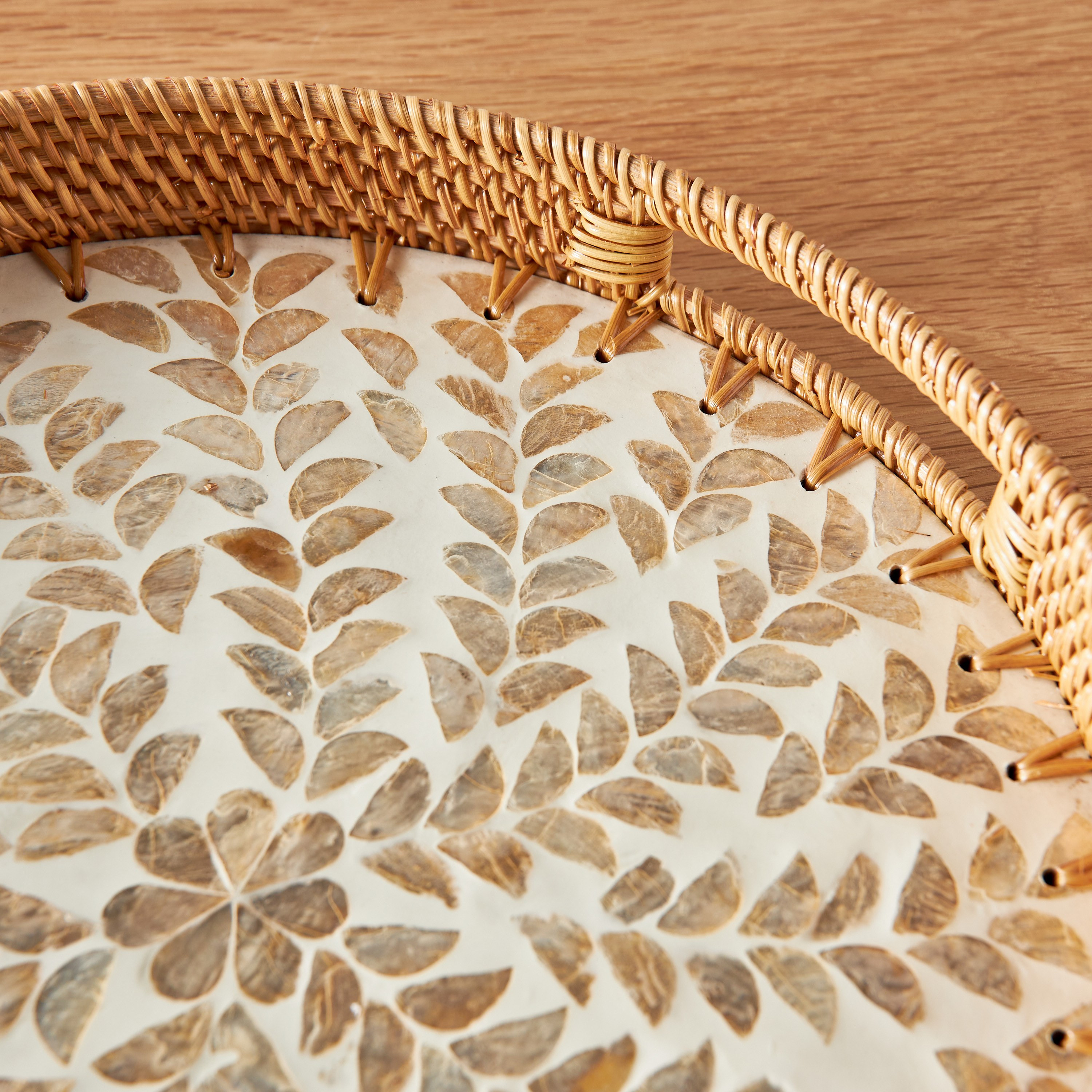 Aubrey Capiz Decorative Tray-household-decor-boxesandtrays-image-2