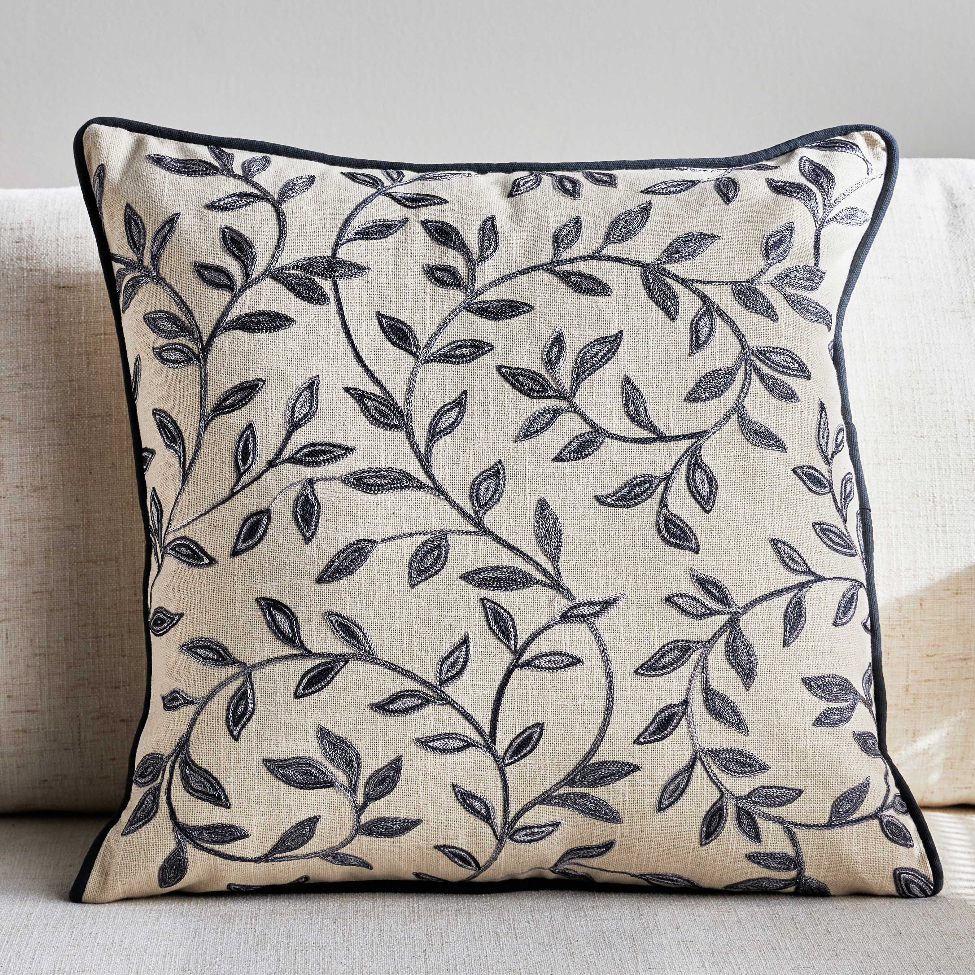 Esen Embroidered Filled Cushion - 50x50 cm