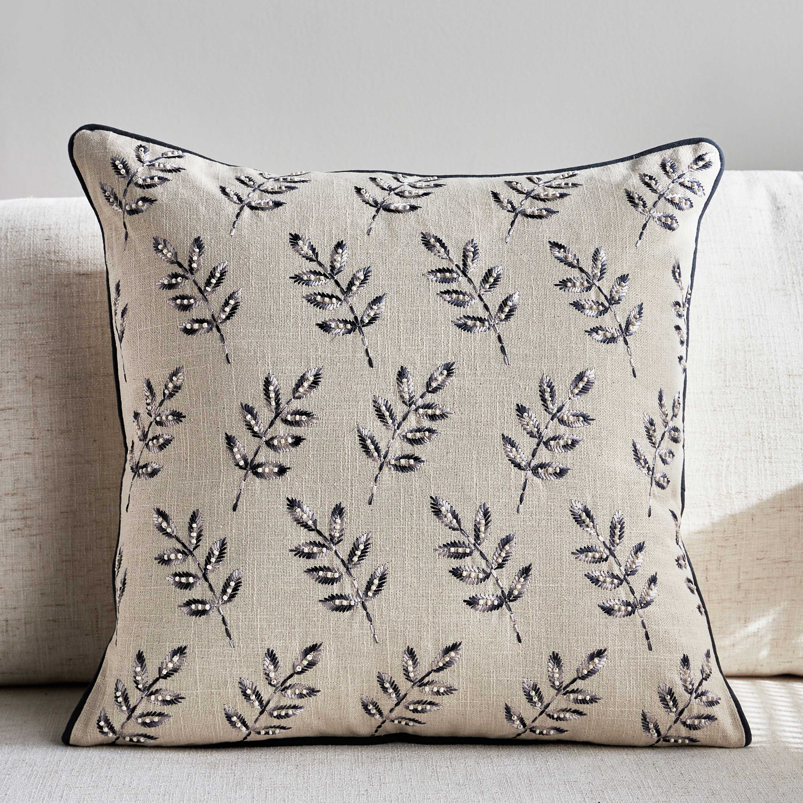 Esen Embroidered Filled Cushion 50x50 cm