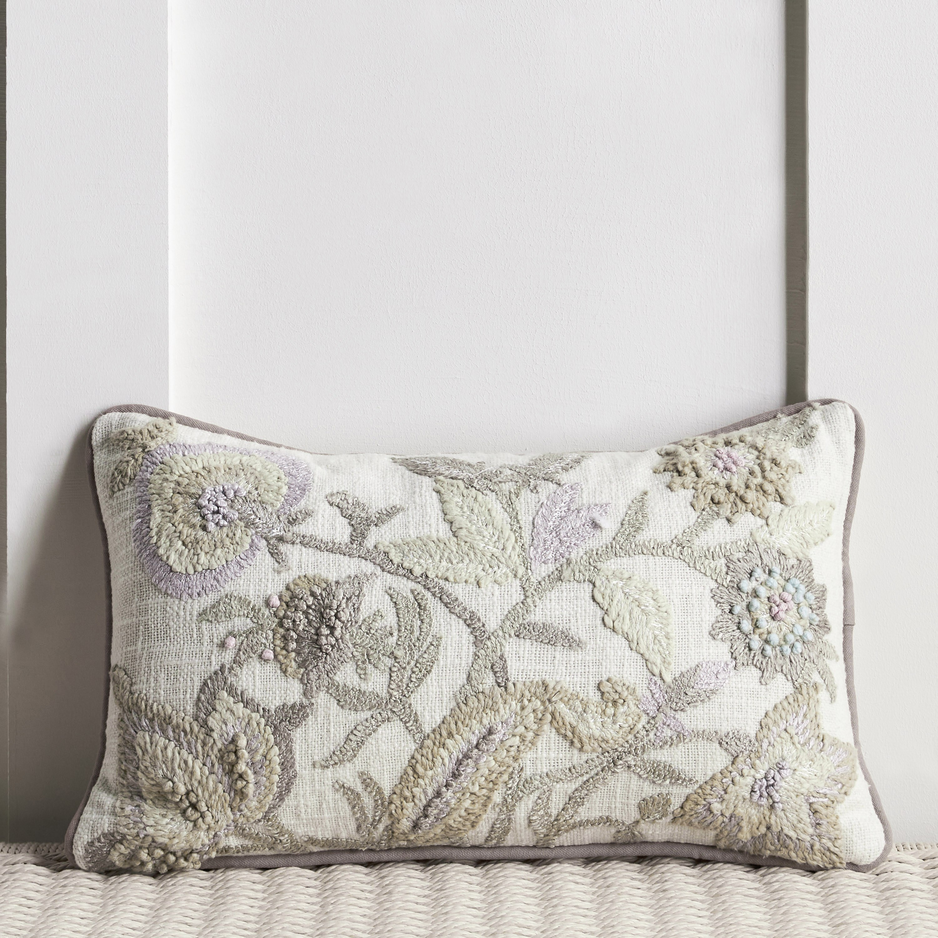Cagri Embroidered Filled Cushion - 30x50 cm-household-cushionsandthrows-filledcushions-decorativecushions-image-1
