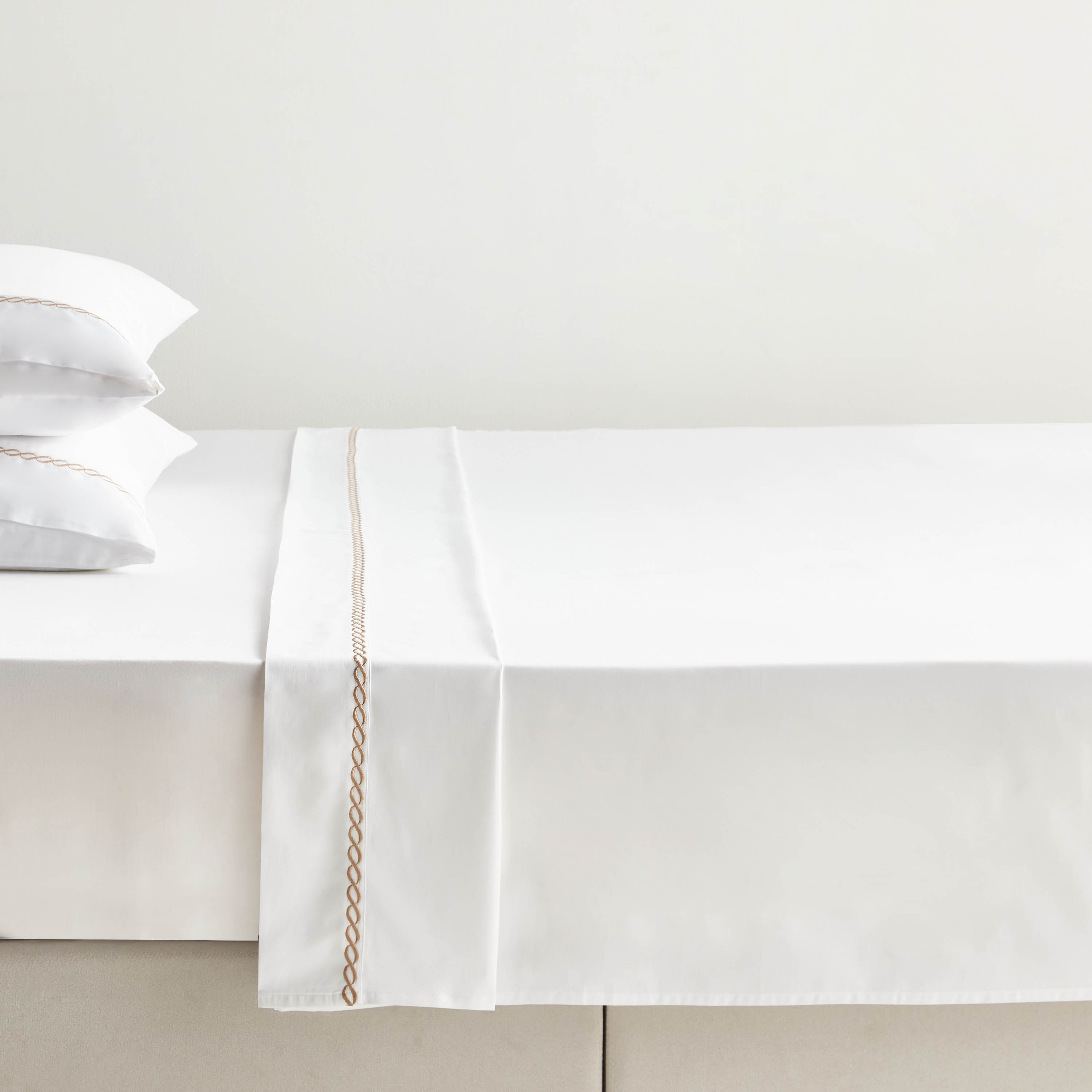 Wave Egyptian Cotton Sateen 400 Thread Count Super King Flat Sheet - 260x270 cm-household-bedding-sheetsandpillowcases-flatsheets-image-1