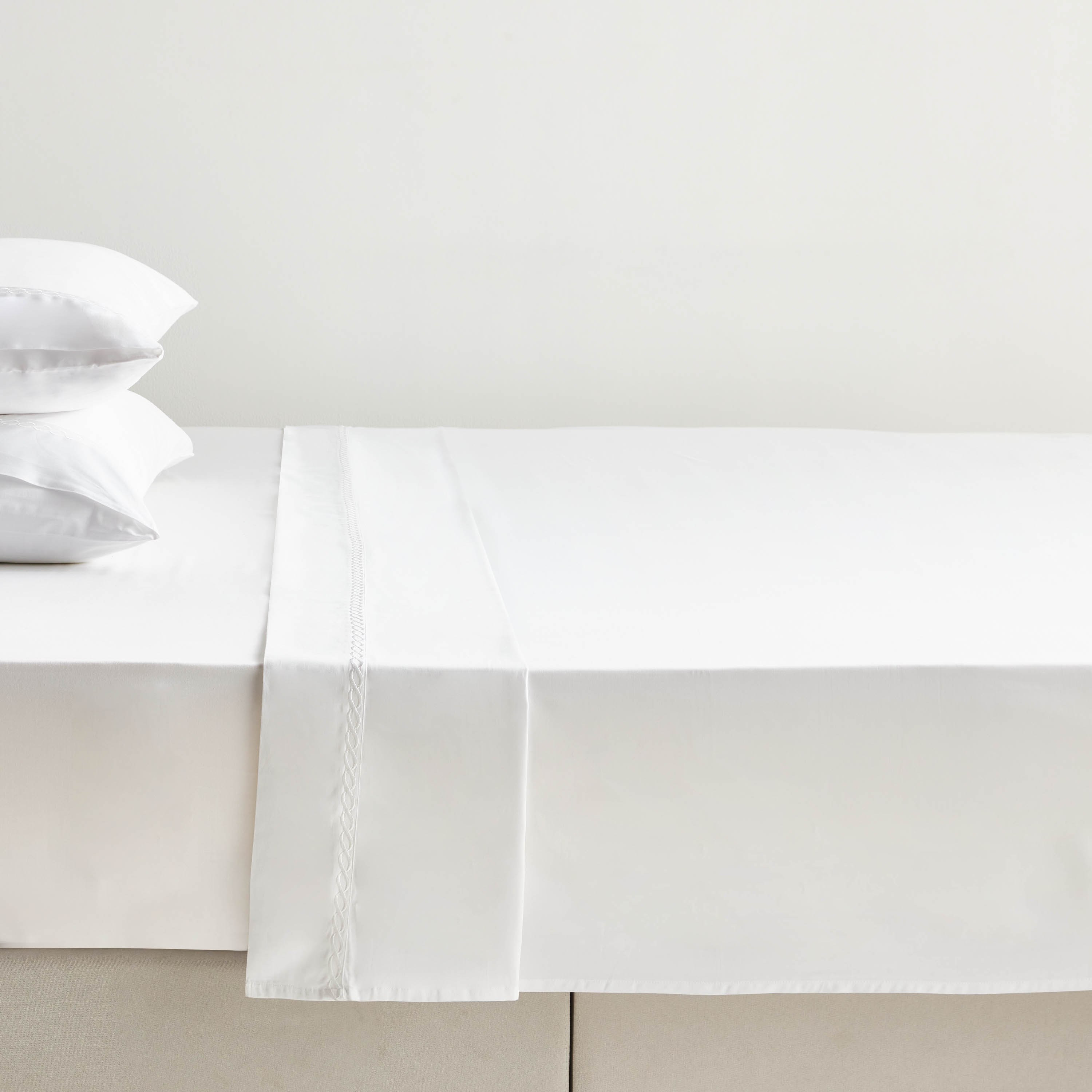 Wave Egyptian Cotton Sateen 400 Thread Count Super King Flat Sheet - 260x270 cm-household-bedding-sheetsandpillowcases-flatsheets-image-1