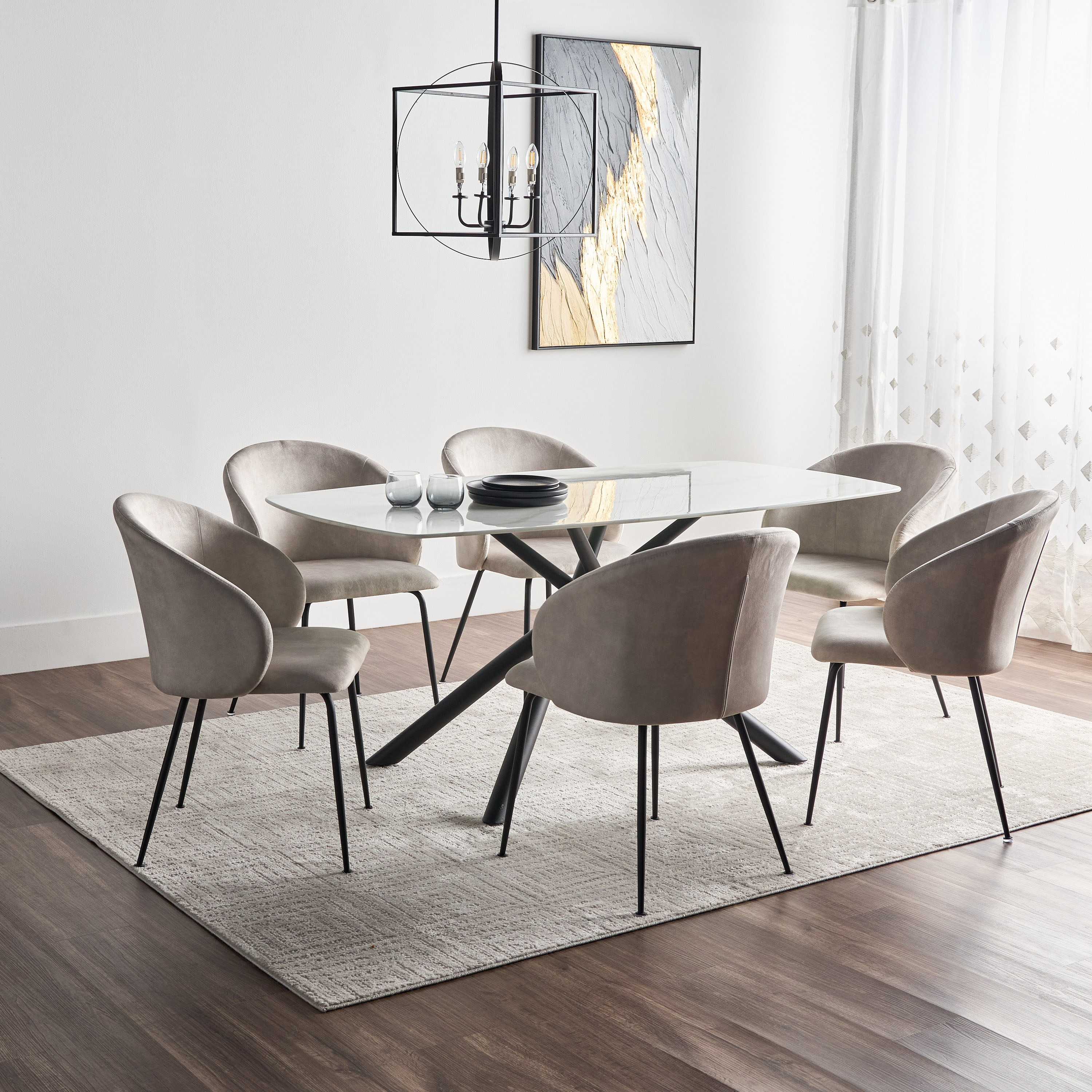 Kris 6-Seater Glass Top Dining Set-furniture-diningroom-diningsets-image-1