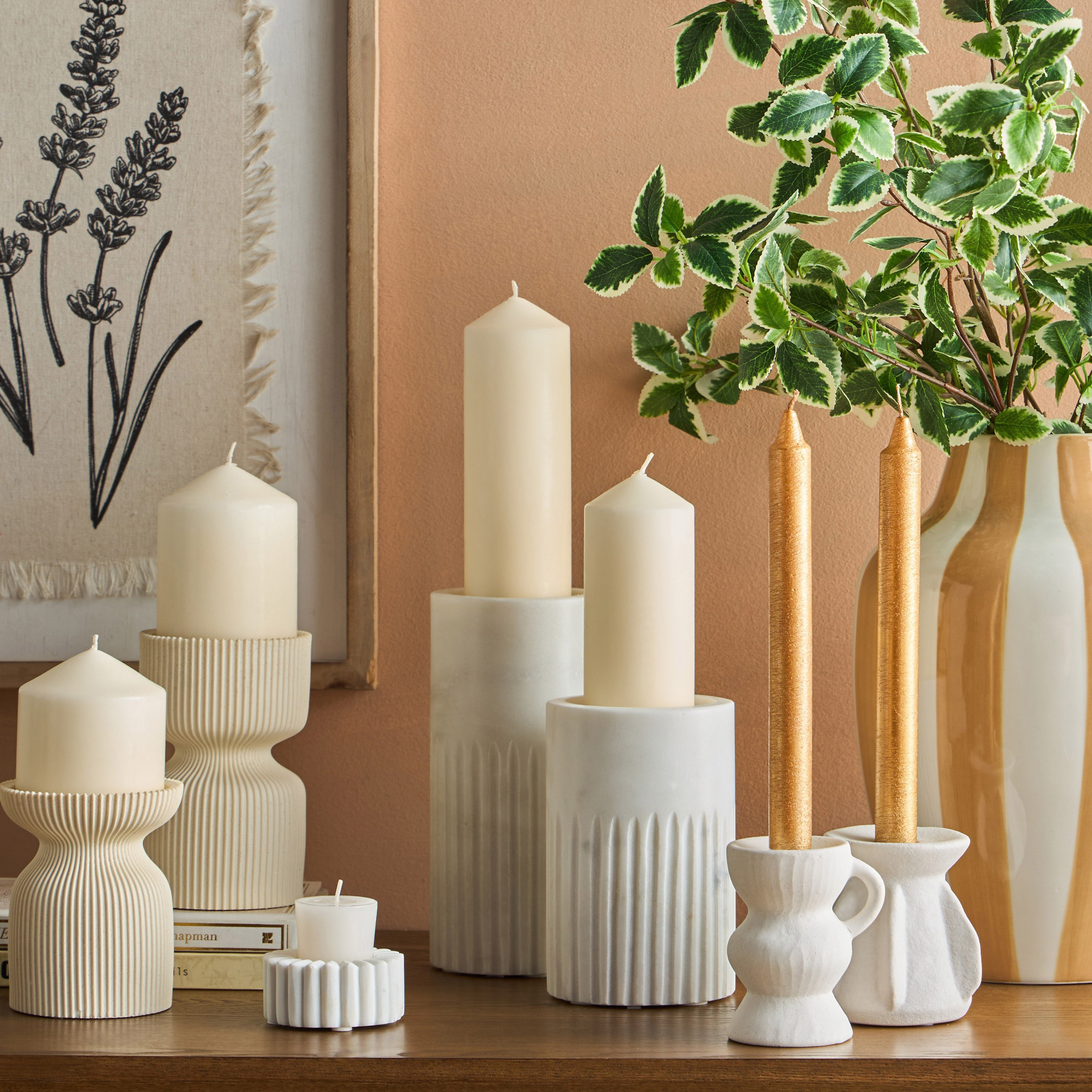 Essentials 2-Piece Unscented Taper Candle Set - 9 h-household-homefragrance-candles-image-3