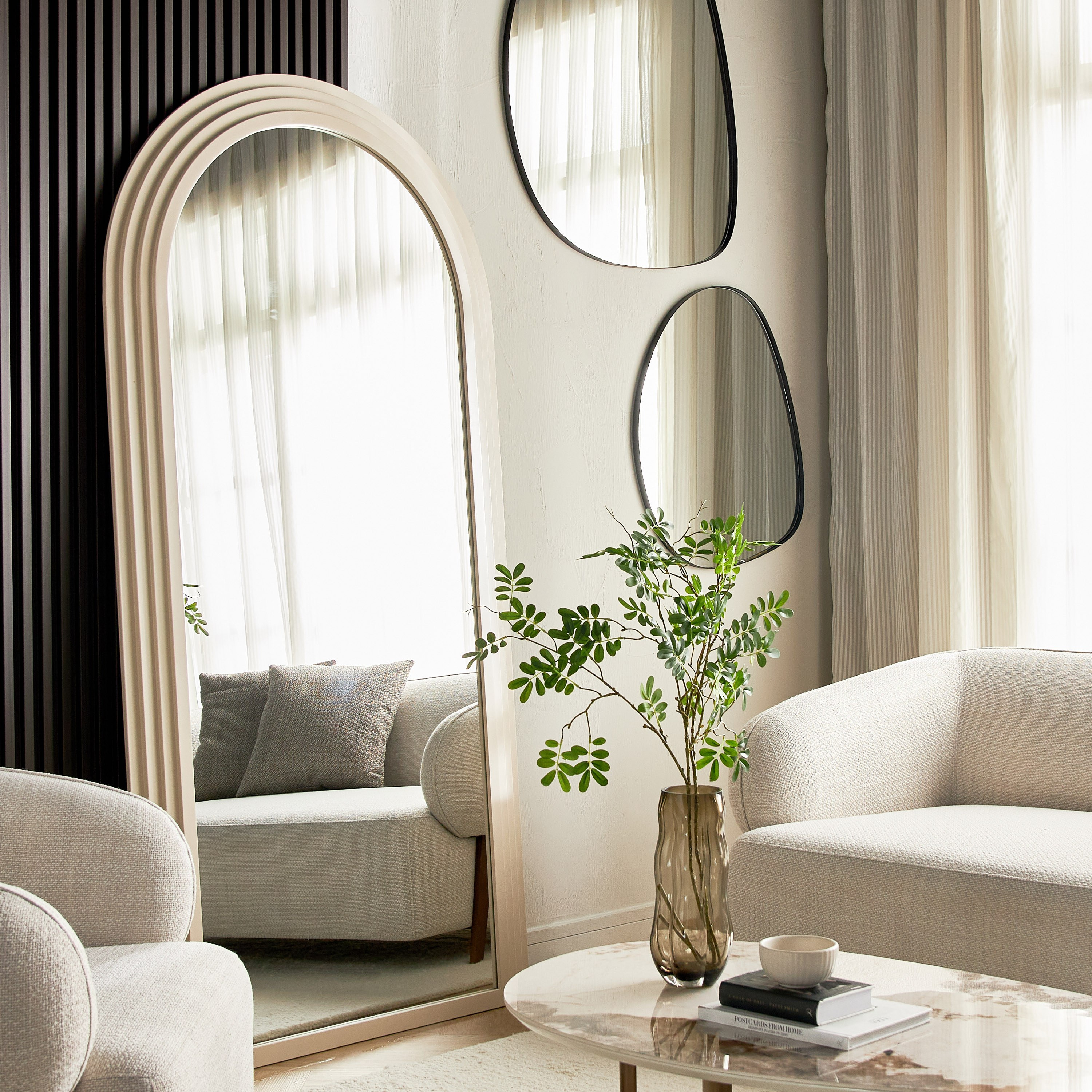 Galanthus Wall Mirror - 90x92 cm-household-walldecorandmirrors-mirrors-wallmirrors-image-4