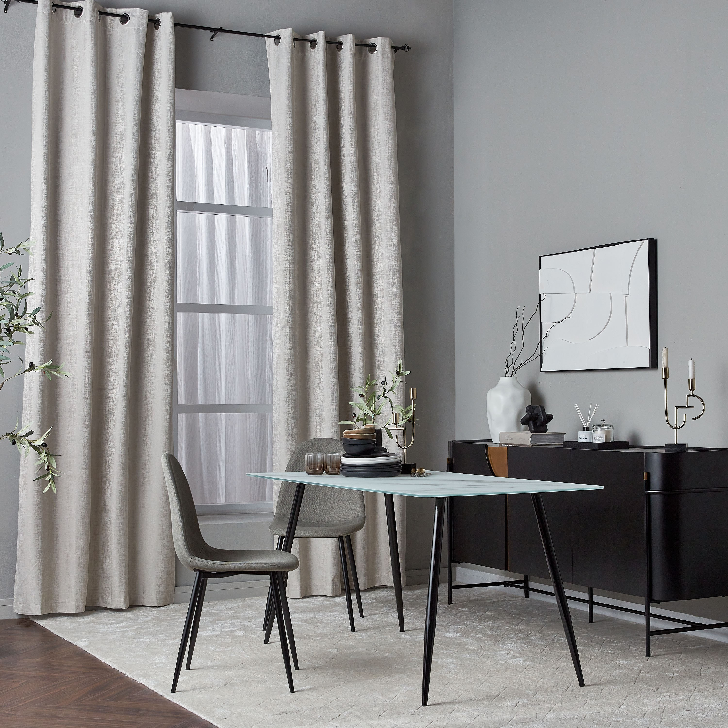 طقم ستائر معتّمة قطعتين - جلام - 135x300 سم-household-windows-curtains-image-5