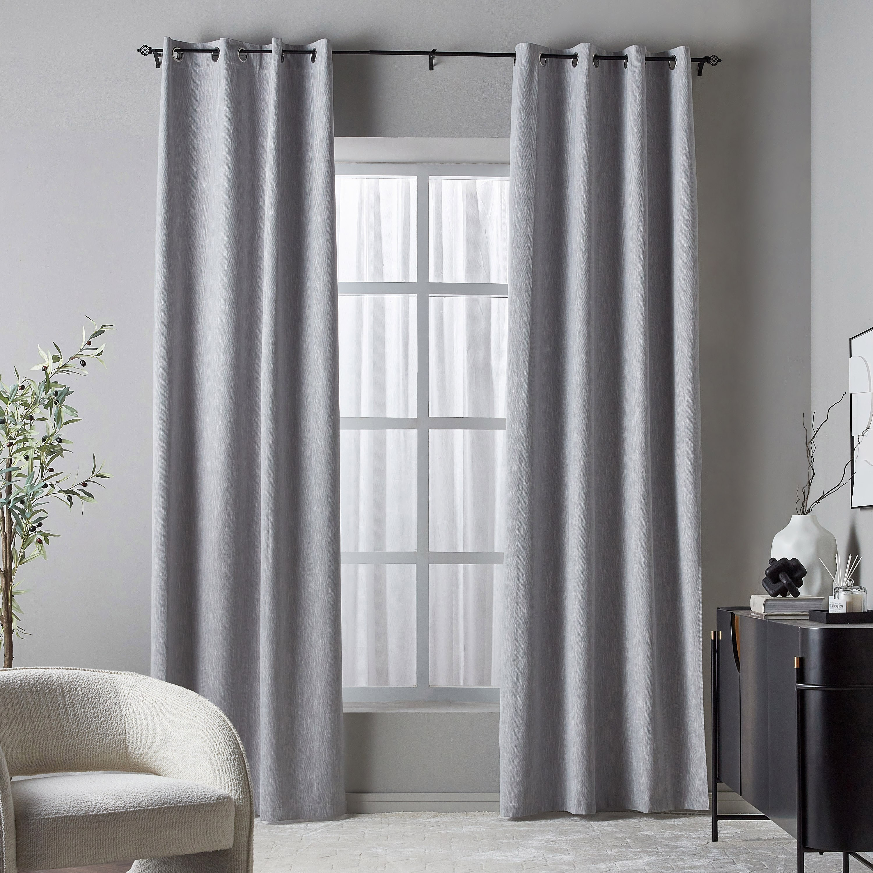 طقم ستائر معتّمة قطعتين - موناليزا - 135x240 سم-household-windows-curtains-image-1