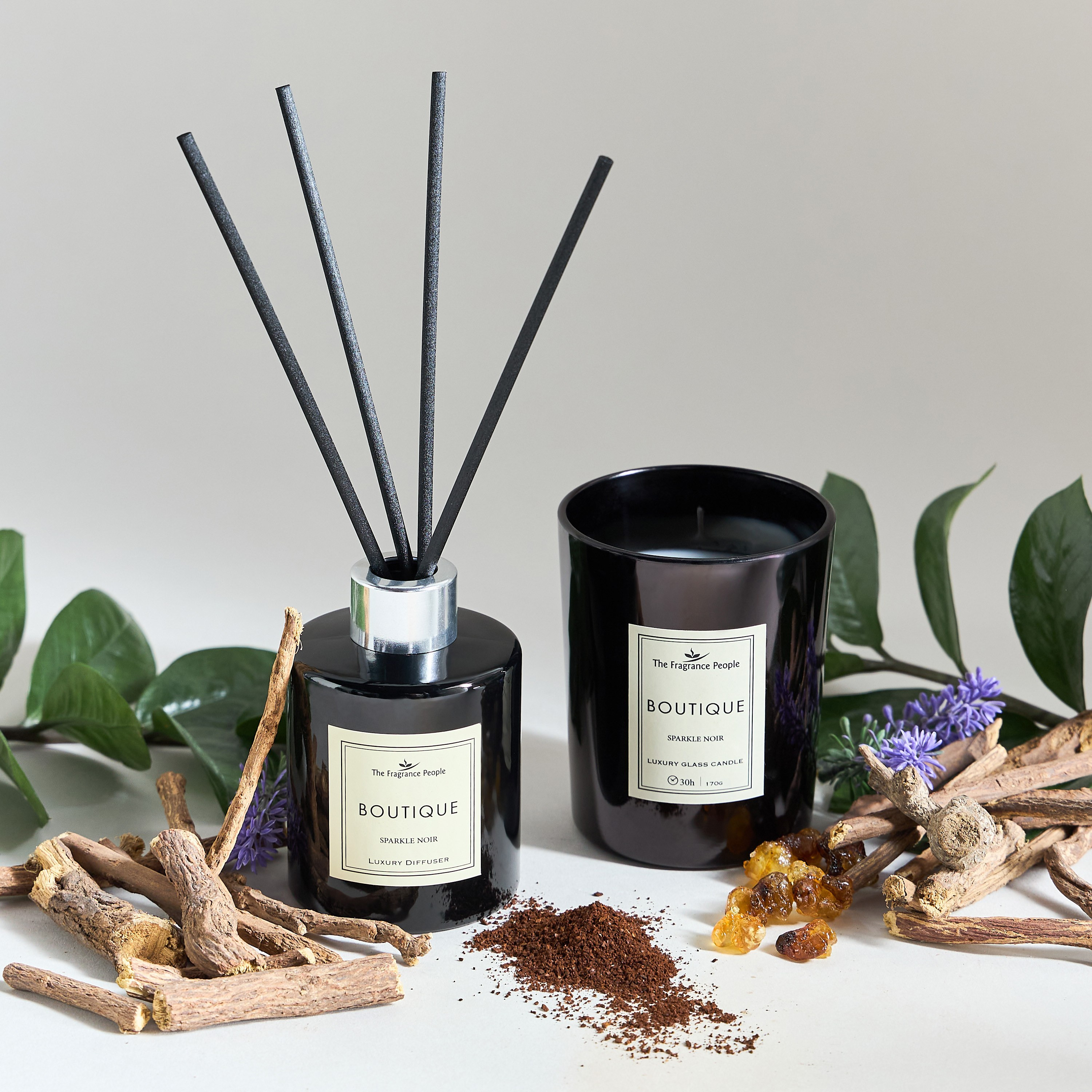 Boutique Sparkle Noir Jar Candle and Reed Diffuser Gift Set-household-giftingaccessories-giftings-image-1