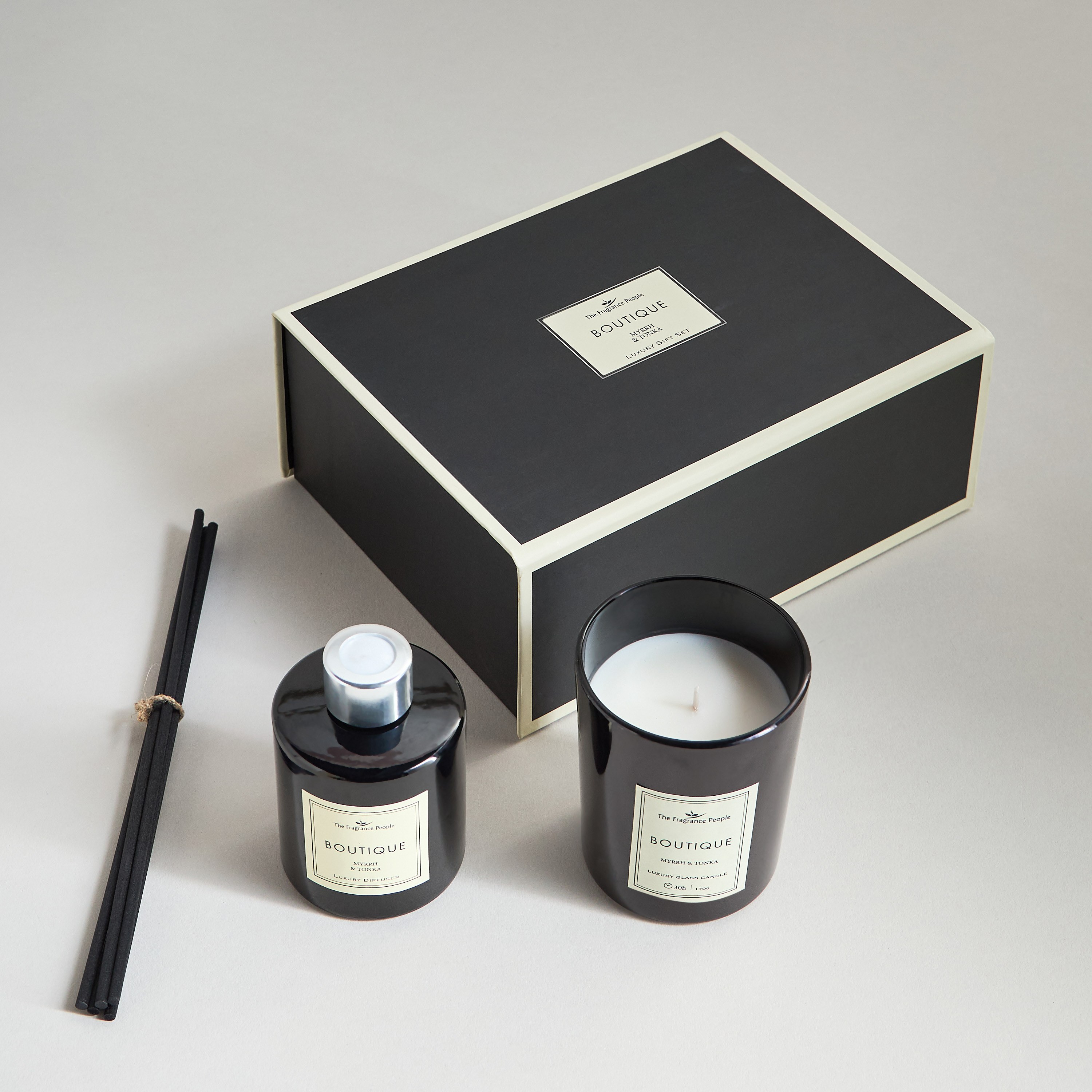مجموعة هدايا موزع عطور وجرة شمعة معطرة برائحة المر والتونكا - بوتيك-household-homefragrance-candles-image-3