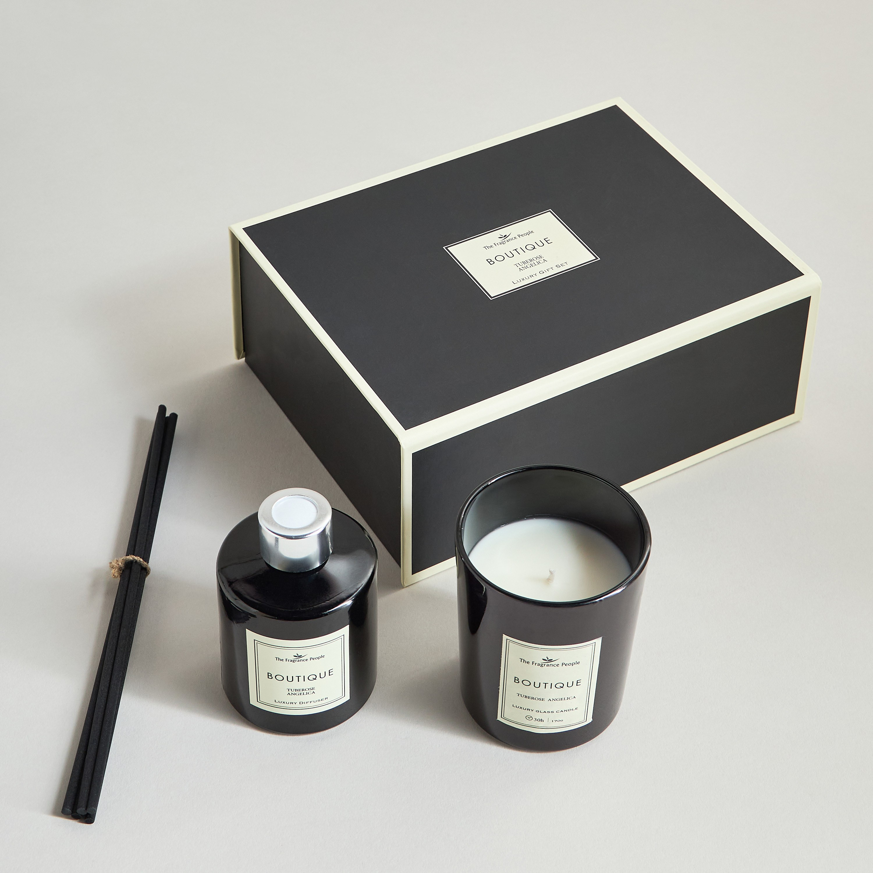 Boutique Tuberose Angelica Scented Jar Candle and Diffuser Gift Set-household-homefragrance-candles-image-2