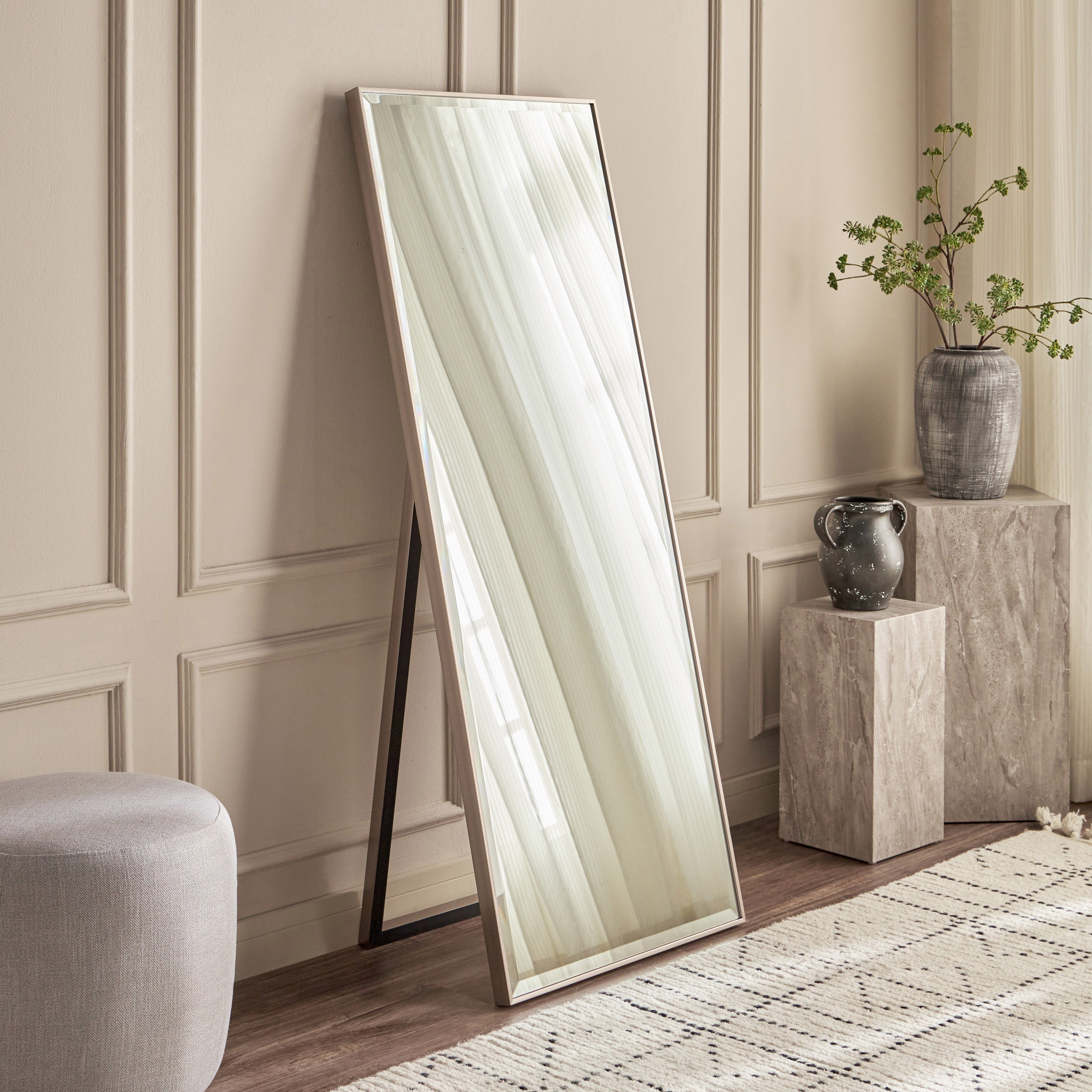Bryn Bevelled Oversized Floor Mirror - 162x62 cm-household-walldecorandmirrors-mirrors-floormirrors-image-1