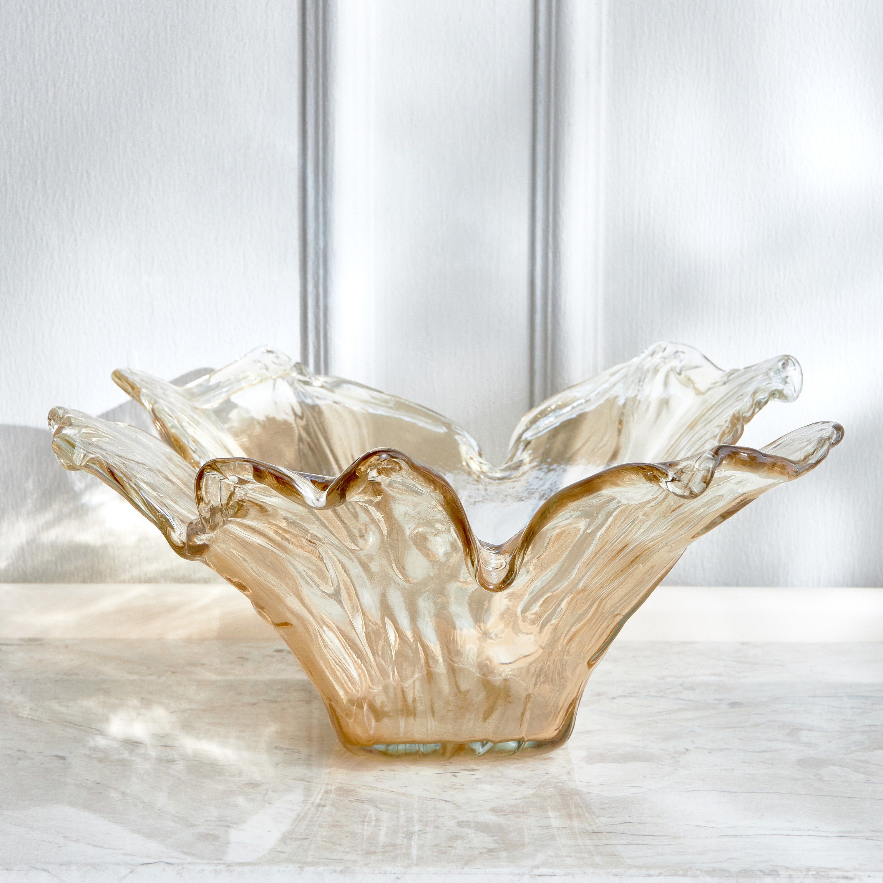 Radice Glass Decorative Wide Bowl - 45x45 cm-household-decor-vasesandbowls-image-1