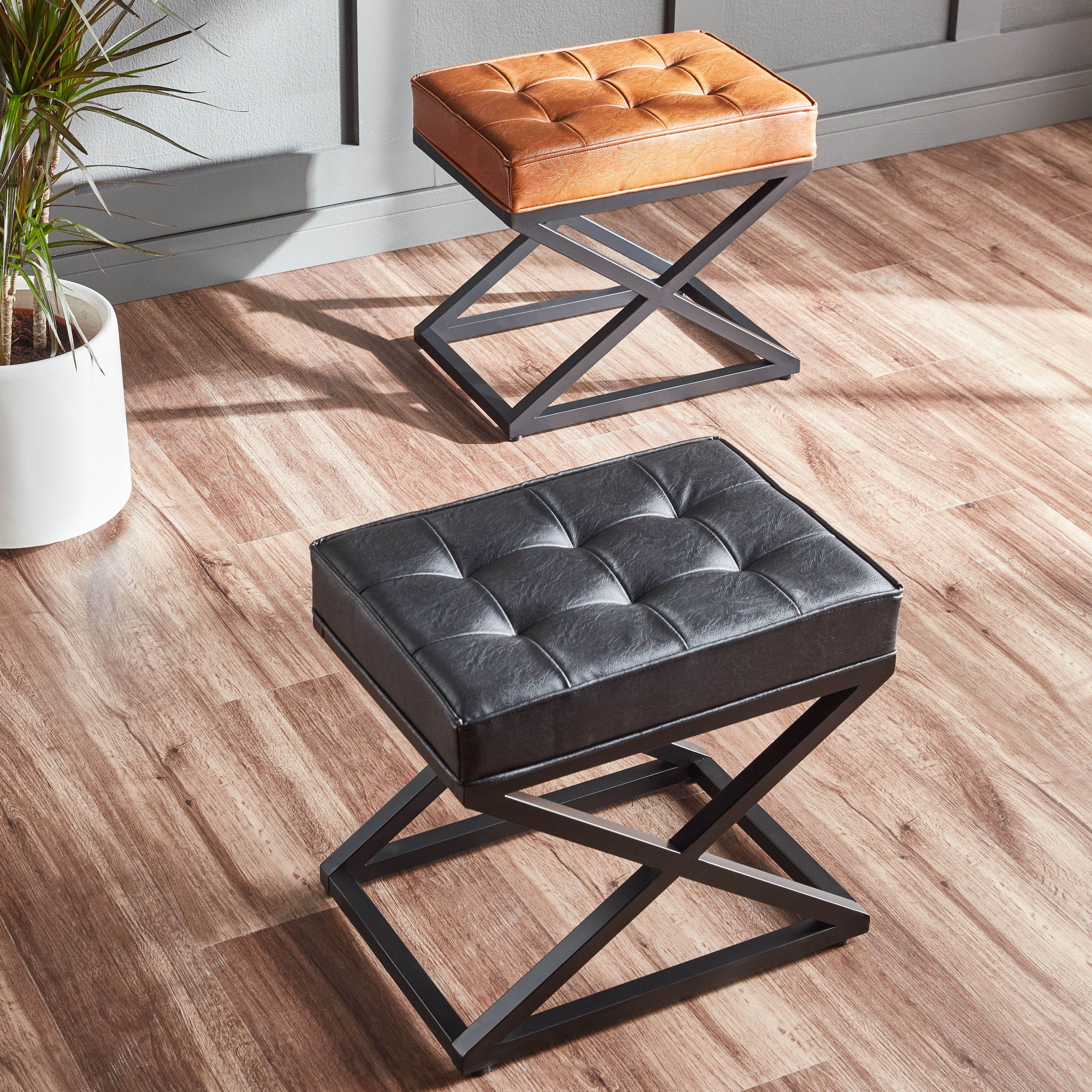 Magnus Faux Leather Ottoman-furniture-sofaandseating-ottomansbeanbagsandpoufs-image-5