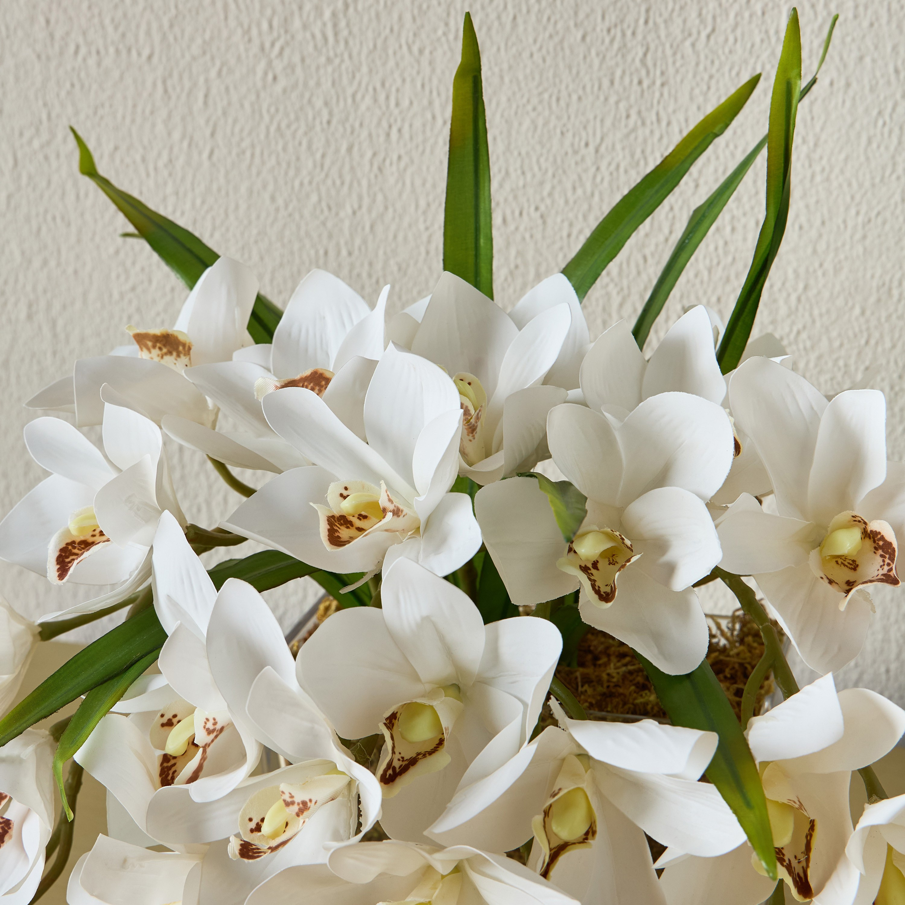 Roseus Orchid Cymbidium Plant with Pot - 34 cm-household-gardenandoutdoor-artificialflowersandplants-flowers-image-2