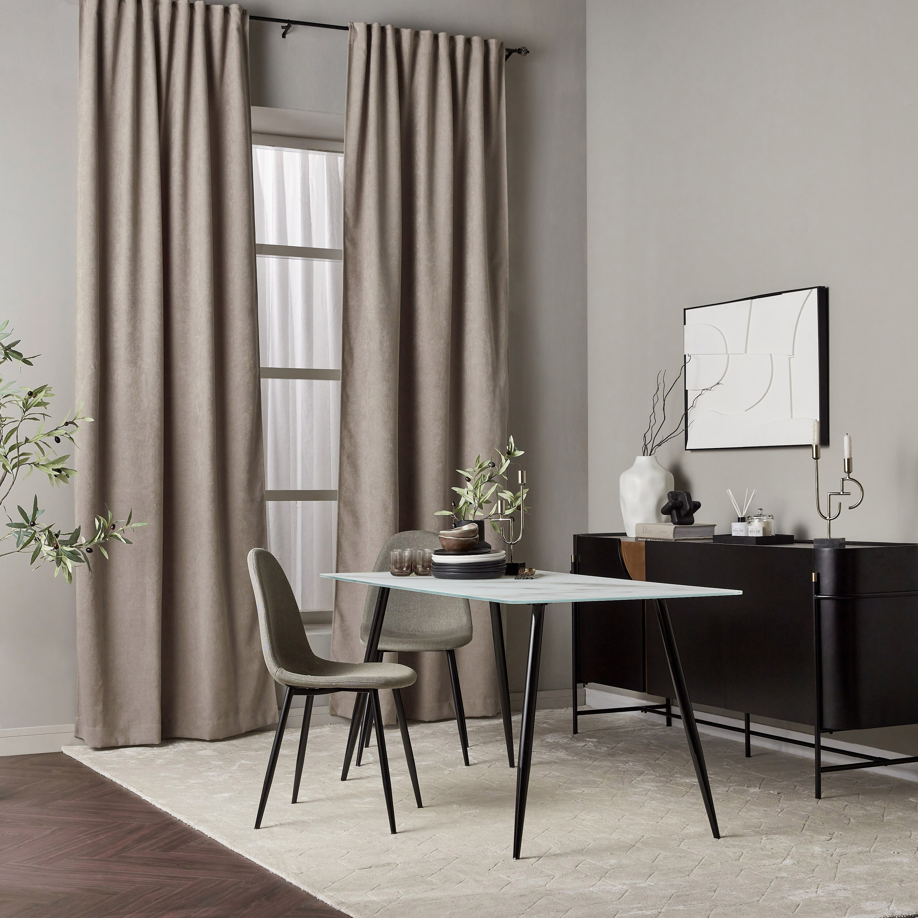 Chenille Chevny 2-Piece Curtain Set - 135x300 cm-household-windows-curtains-image-6