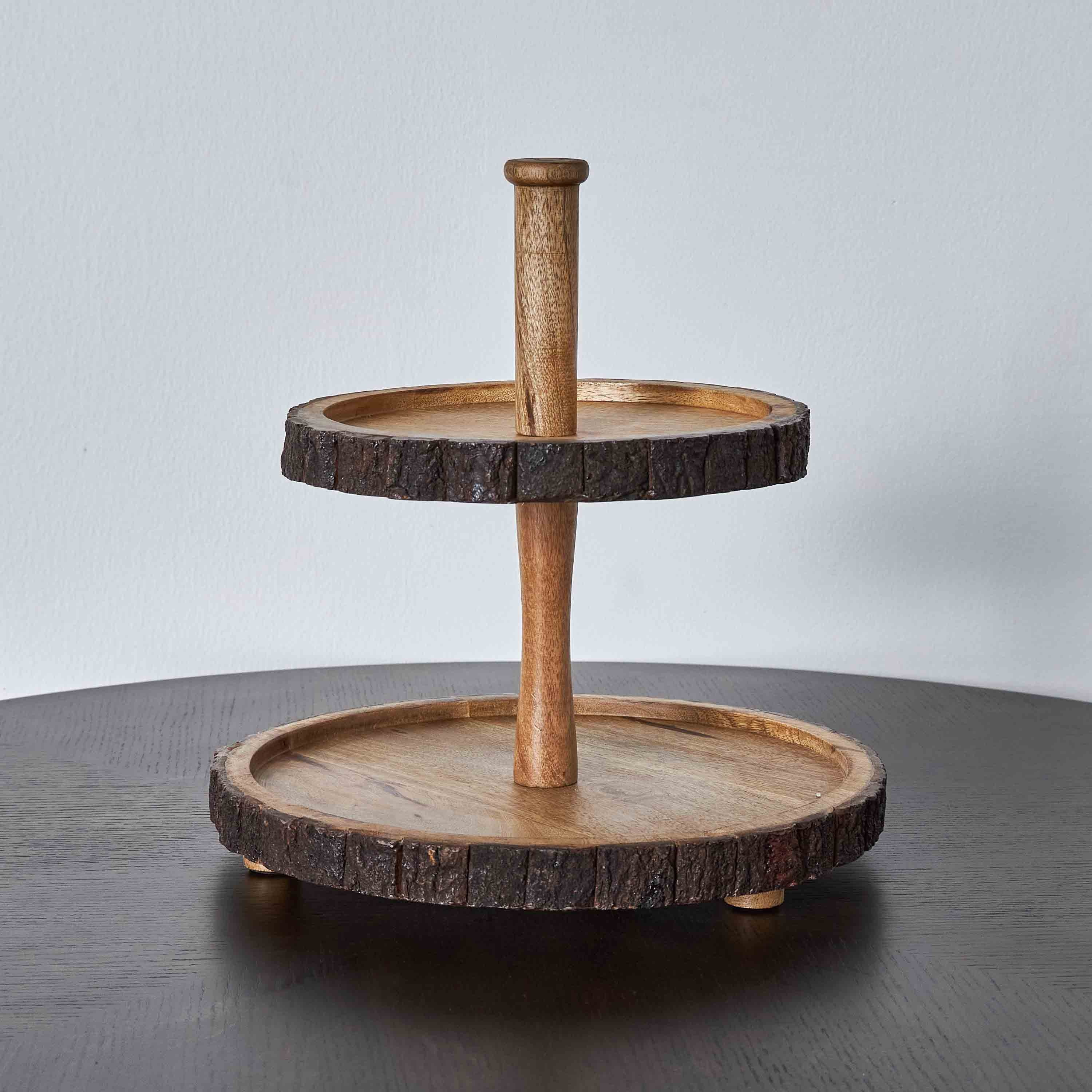 Shop Raw Beauty 2-Tier Cake Stand 33x33 cm Online Centrepoint Oman