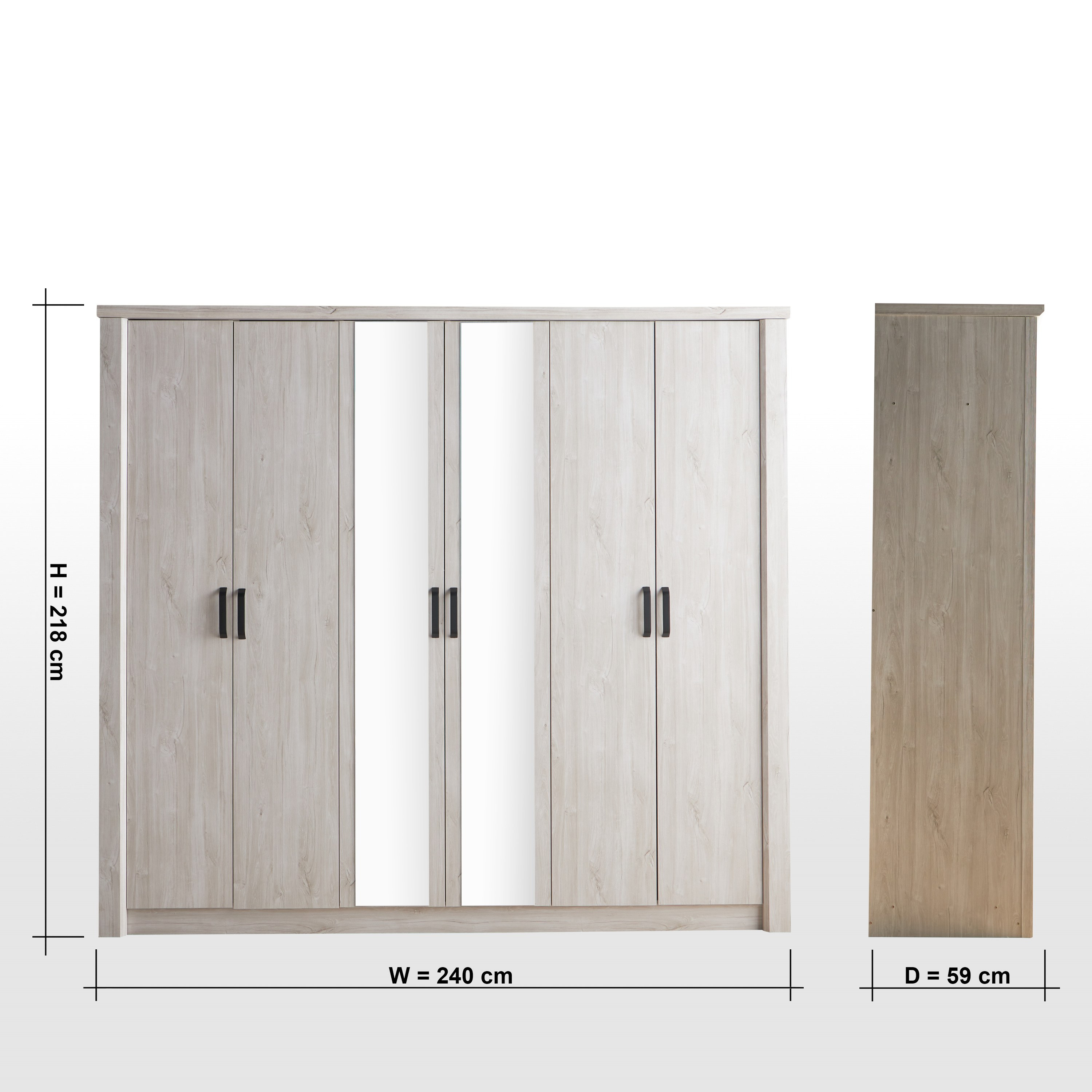 Shop Medley 6-Door Wardrobe | Homecentre Oman