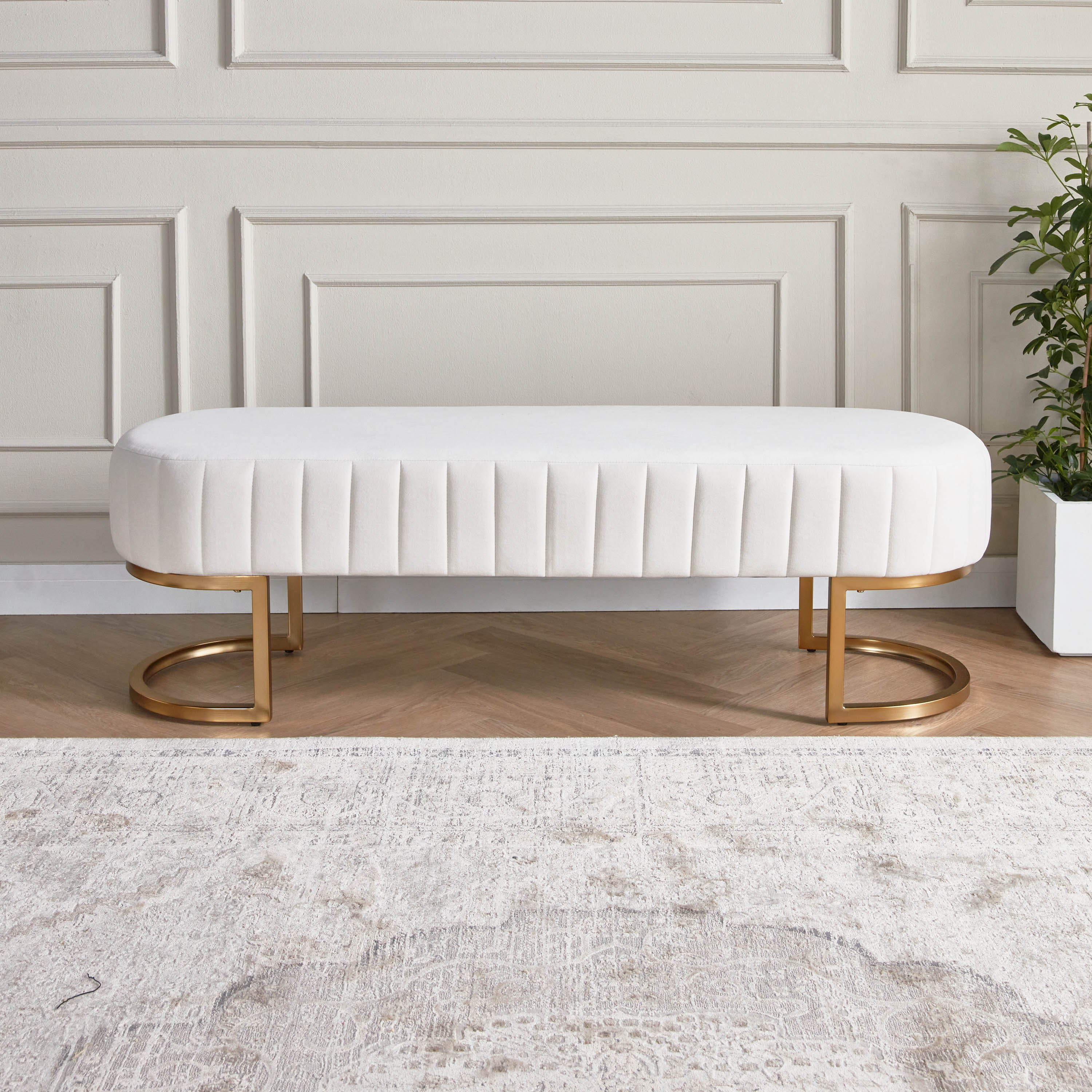 Swirl Fabric Bench-furniture-bedroom-benches-image-2